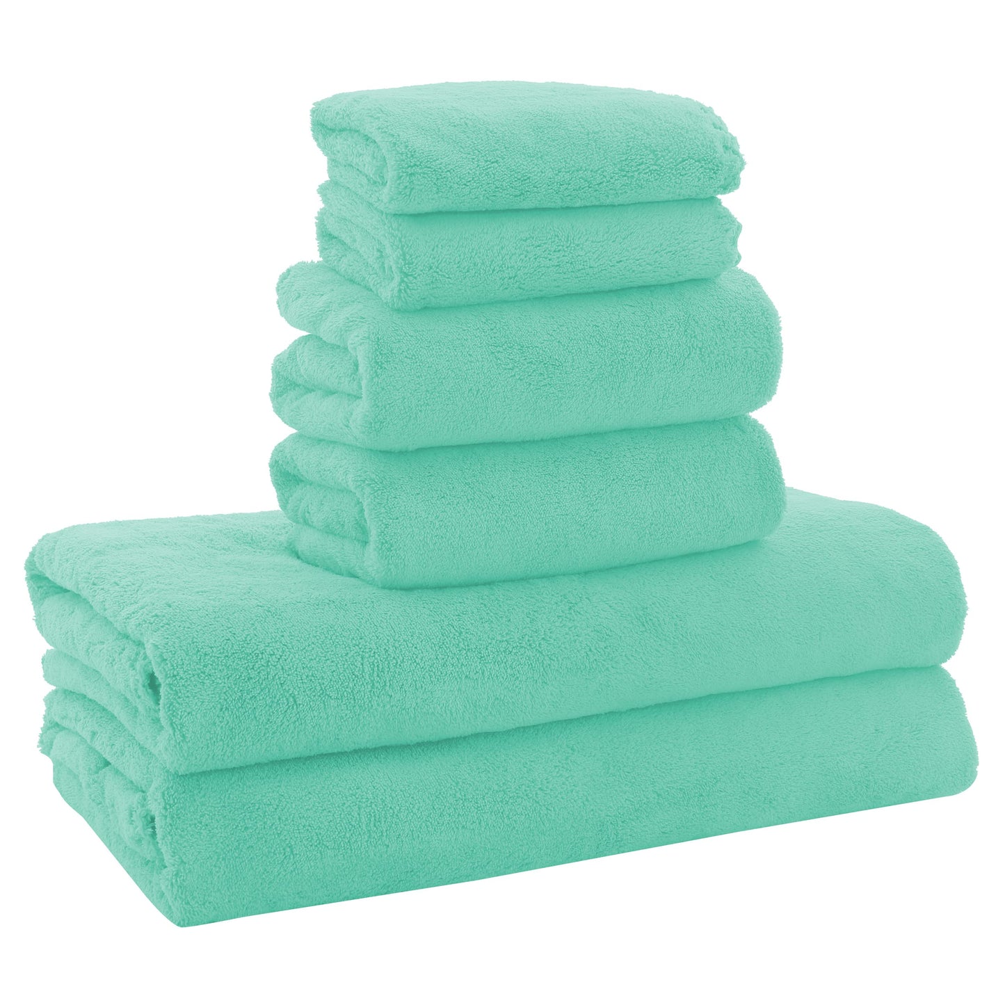 MOONQUEEN Ultra Soft Towel Set-Quick Drying-2 Bath Towels 2 Hand Towels 2 Washcloths - Microfiber Coral Velvet Highly Absorbent Towel for Bath Fitness, Bathroom, Sports, Yoga, Travel(Dark Grey, 6 Pcs)