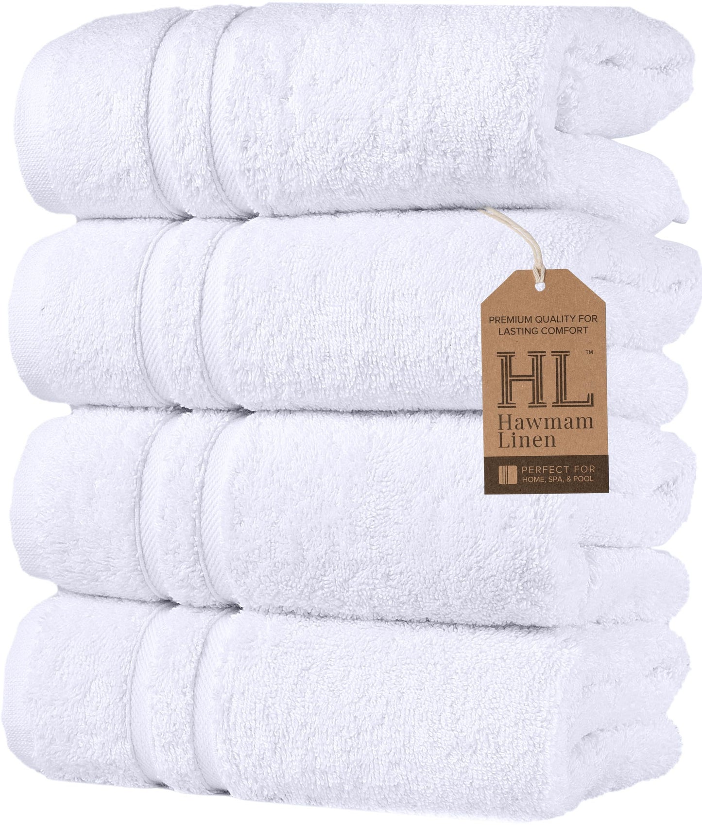 Hawmam Linen Coral Orange Bath Towels 4 Pack Soft and Absorbent, Premium Quality Perfect for Daily Use 100% Cotton Towel 600 GSM