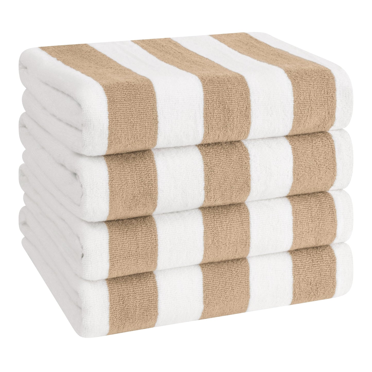 American Soft Linen Cabana Striped Beach Towels, 30x60 inch 4 Piece Oversize Pool Towels, Quick Drying Sand Free Swim Towels, Sage Green