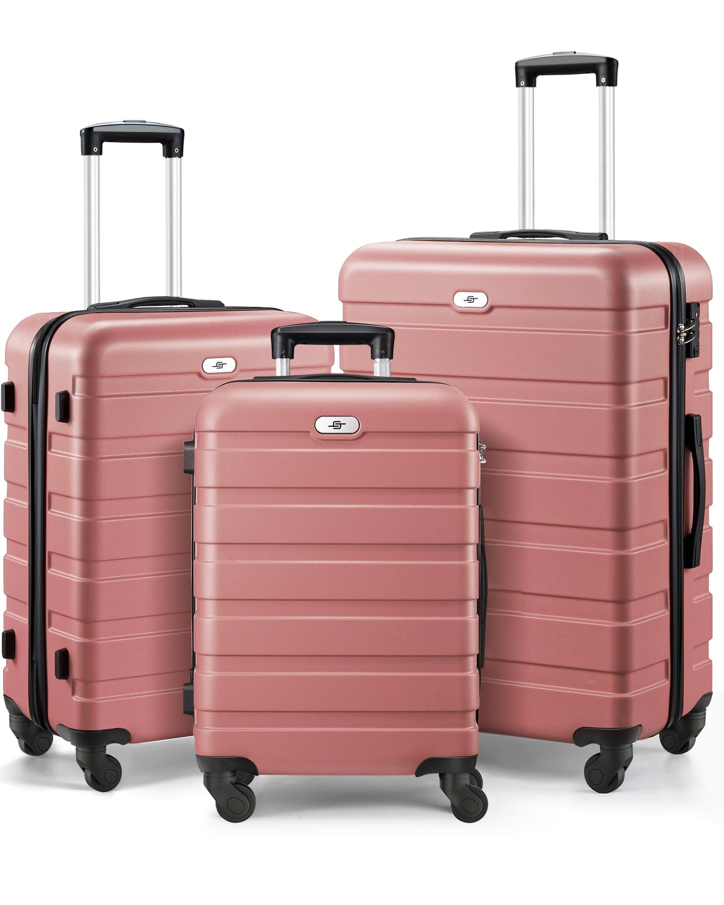 Suitour Luggage 3 Piece Sets Hard Shell Luggage Set with Spinner Wheels, TSA Lock, 20 24 28 inch Travel Suitcase Sets, Cerulean Blue
