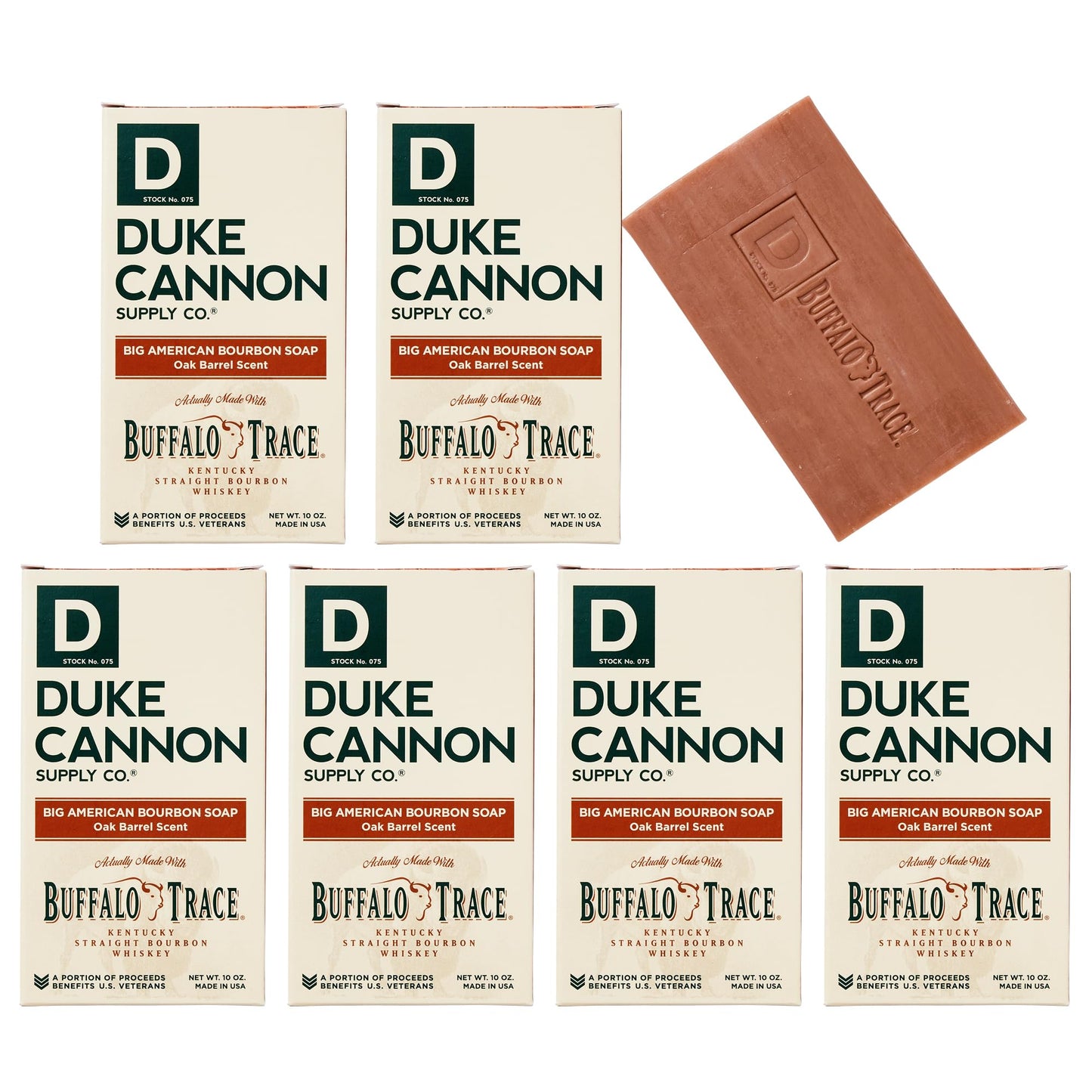Duke Cannon Supply Co. Big Brick of Soap Bar for Men, LEAF & LEATHER - Extra Large, Masculine Scents, All Skin Types, Paraben-Free, 10 oz (Pack of 6)