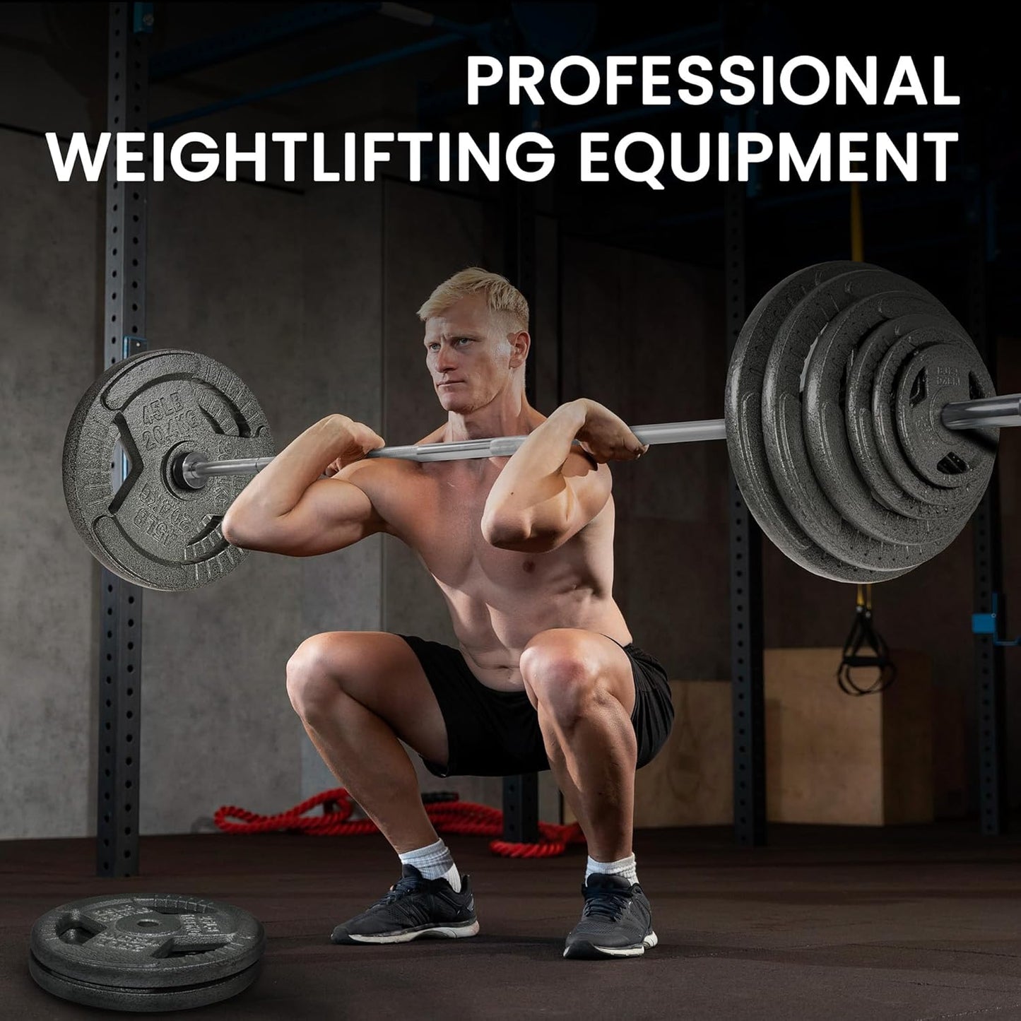 2 Inch Olympic Barbell Bar for Power Lifting & Weightlifting, 700 Pound Capacity, Multiple Sizes