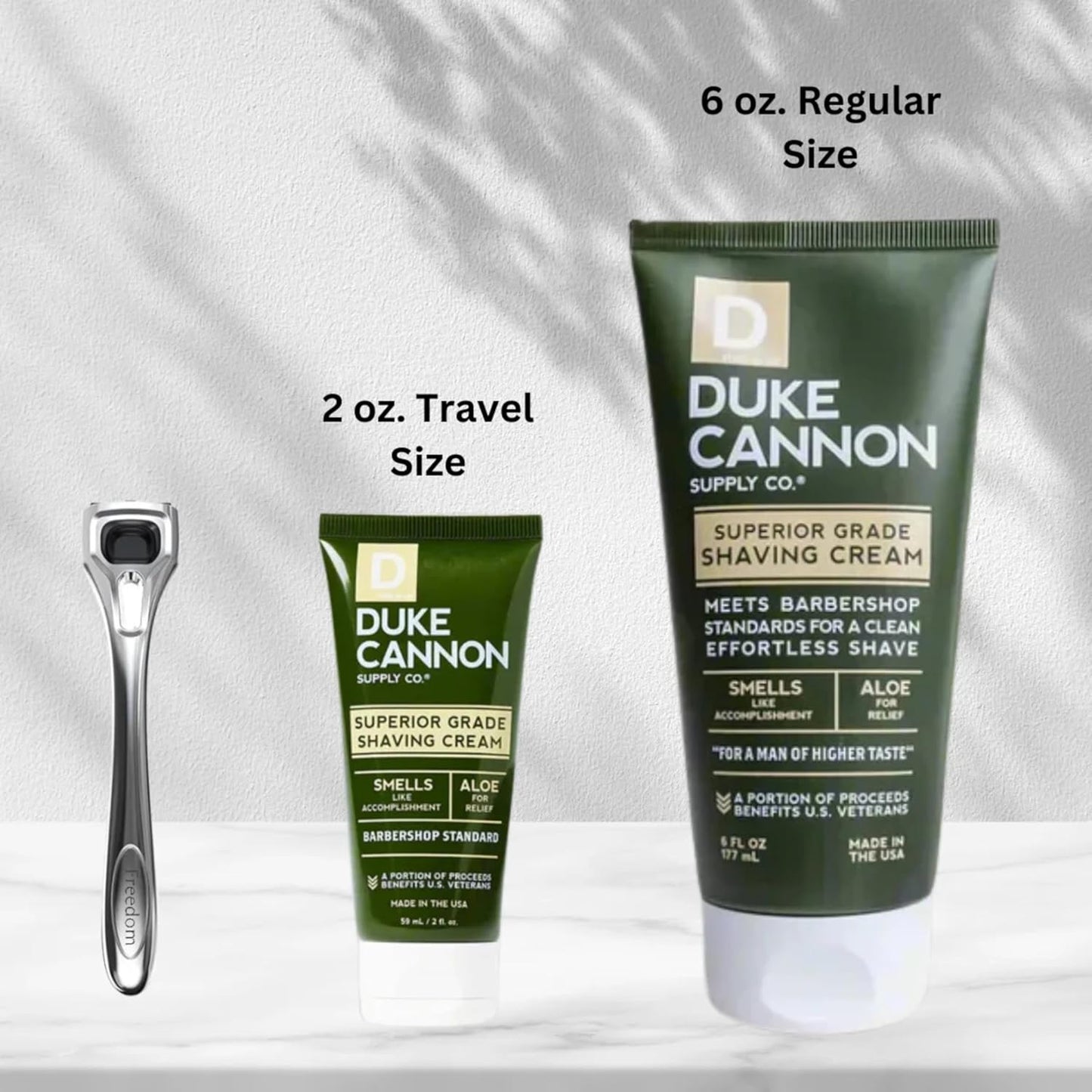 Duke Cannon Superior Grade Shaving Cream - Barbershop Formula with Aloe Vera, Shea Butter, Macadamia Nut Oil (2 ounces)