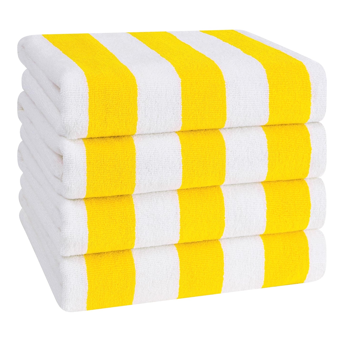 American Soft Linen Cabana Striped Beach Towels, 30x60 inch 4 Piece Oversize Pool Towels, Quick Drying Sand Free Swim Towels, Orange