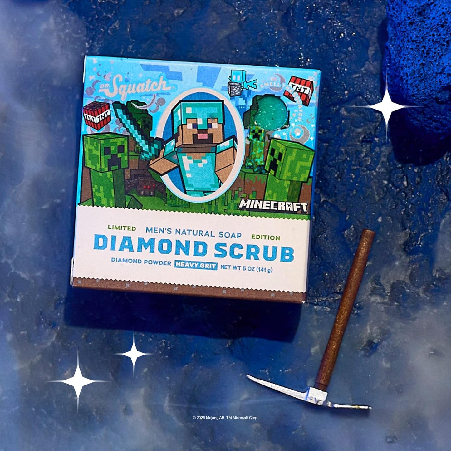 Dr. Squatch Minecraft Collection - Natural 3 Soap Gift Set - Cold Process Soap with No Harsh Chemicals - Smells like Quest for Survival - Diamond Scrub