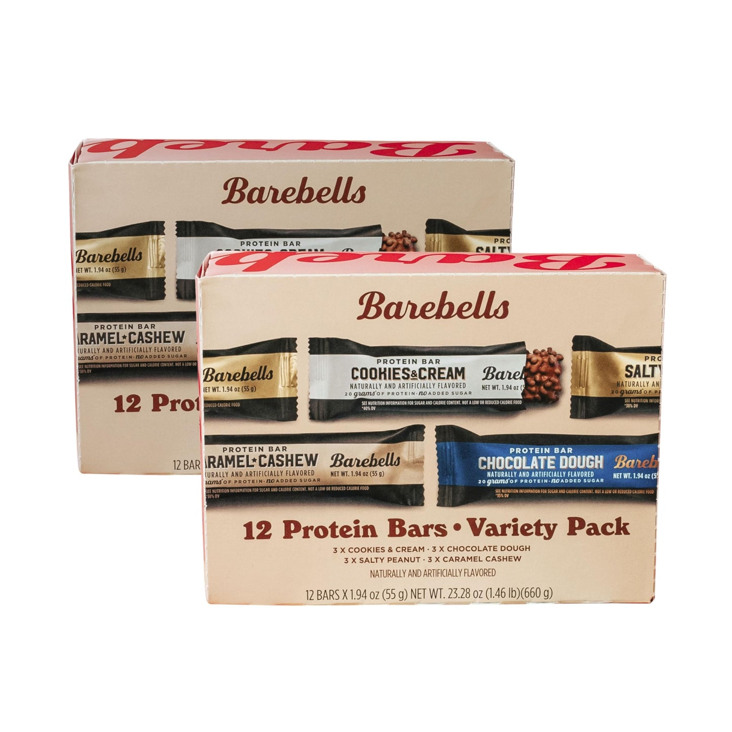 Barebells Protein Bars Variety Pack - 12 Count, 1.9oz Bars - Protein Snacks with 20g of High Protein - Chocolate Protein Bar with 1g of Total Sugars - Perfect on The Go Protein Snack & Breakfast Bars