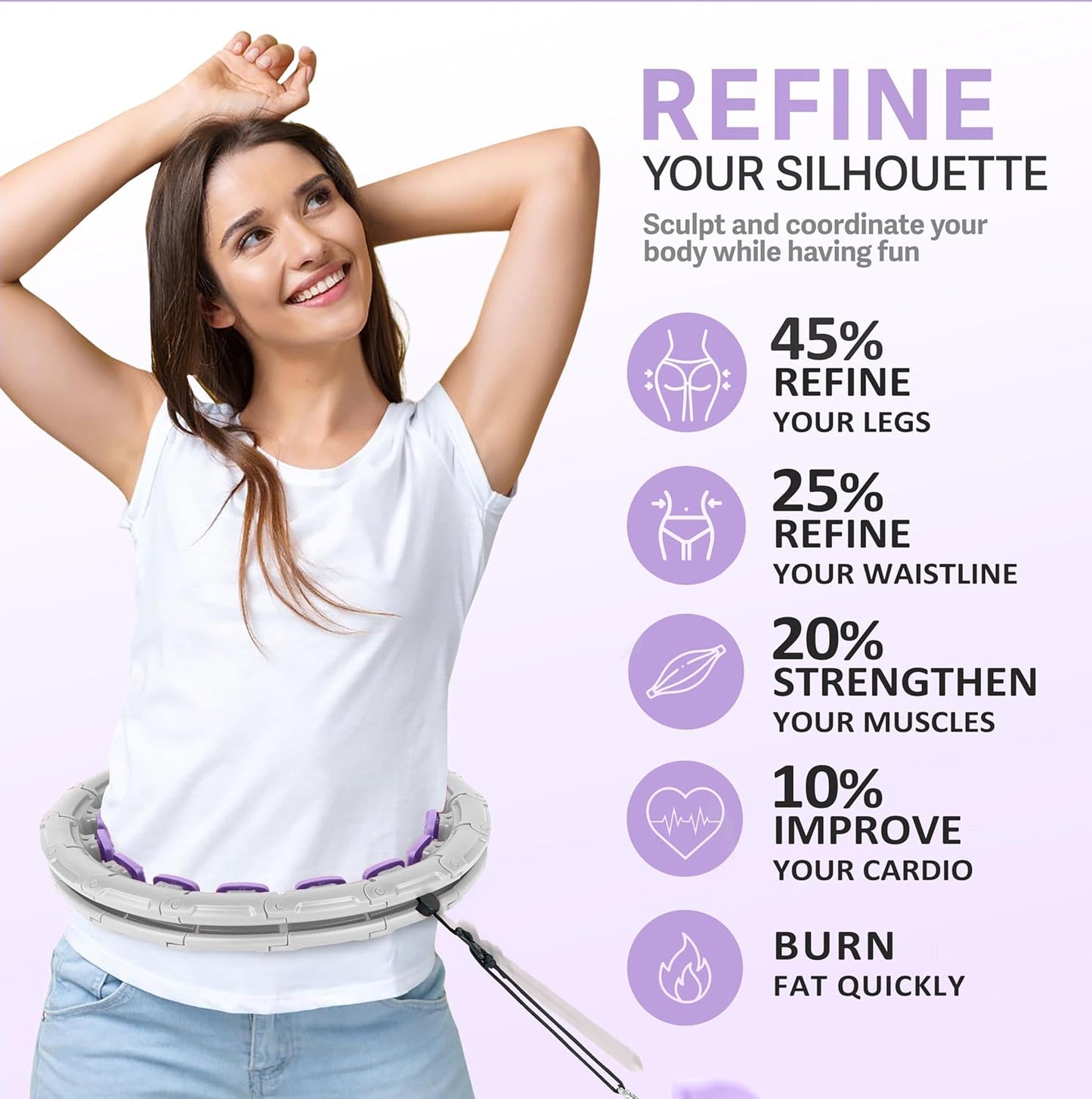 Experience Fitness Excellence with Our Infinity Hoop Plus Size – Weighted Hula Hoop for Weight Loss – Hula Hoop Exercise Ring with ABS and Quality Wheels – for All The Sizes and Levels