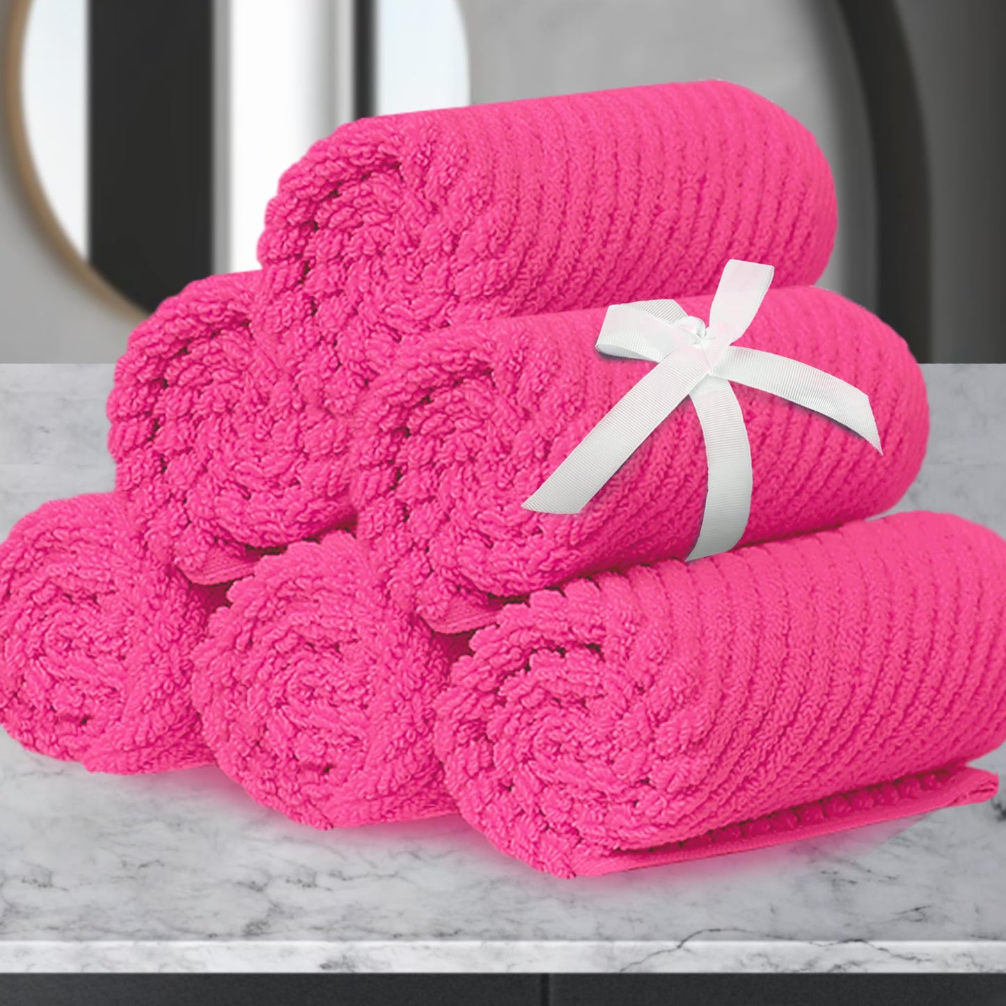 VOOVA & MOVAS Burgundy Towel Set - 100% Cotton | Lightweight | Soft | Quick Dry, 6 Piece Towel Set,2 Large Bath 30"x56", 2 Hand 18"x28", 2 Washcloths 13"x13", Towels Gift Set, Red Towels