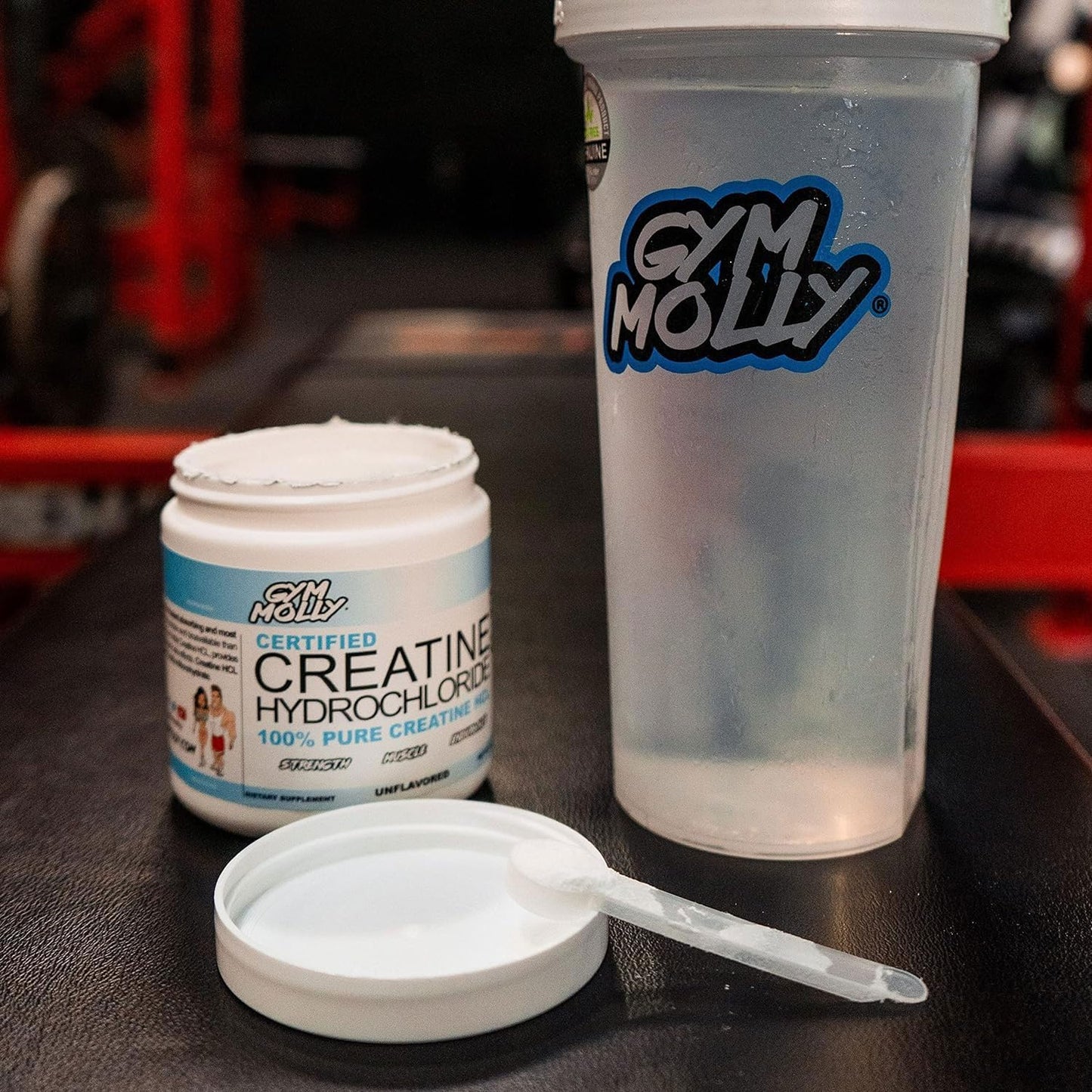 Gym Molly Creatine Hydrochloride Powder, Highly Soluble Creatine Hydrochloride, Unflavoured, Vegan, Workout Supplement for Men and Women, Muscle Builder Creatine Supplement (75 Servings, 750mg)