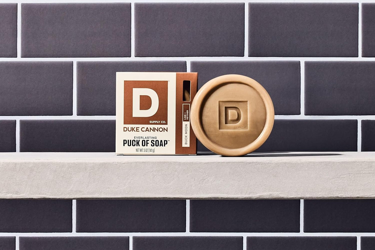 Duke Cannon Supply Co. Bar Soap Puck Bundle - Men's Natural Rounded Bar Soap with Masculine Scents - Disc-shaped Mens soap - All Skin Types - Buck Moon & Superior,5 oz (4 Pack)