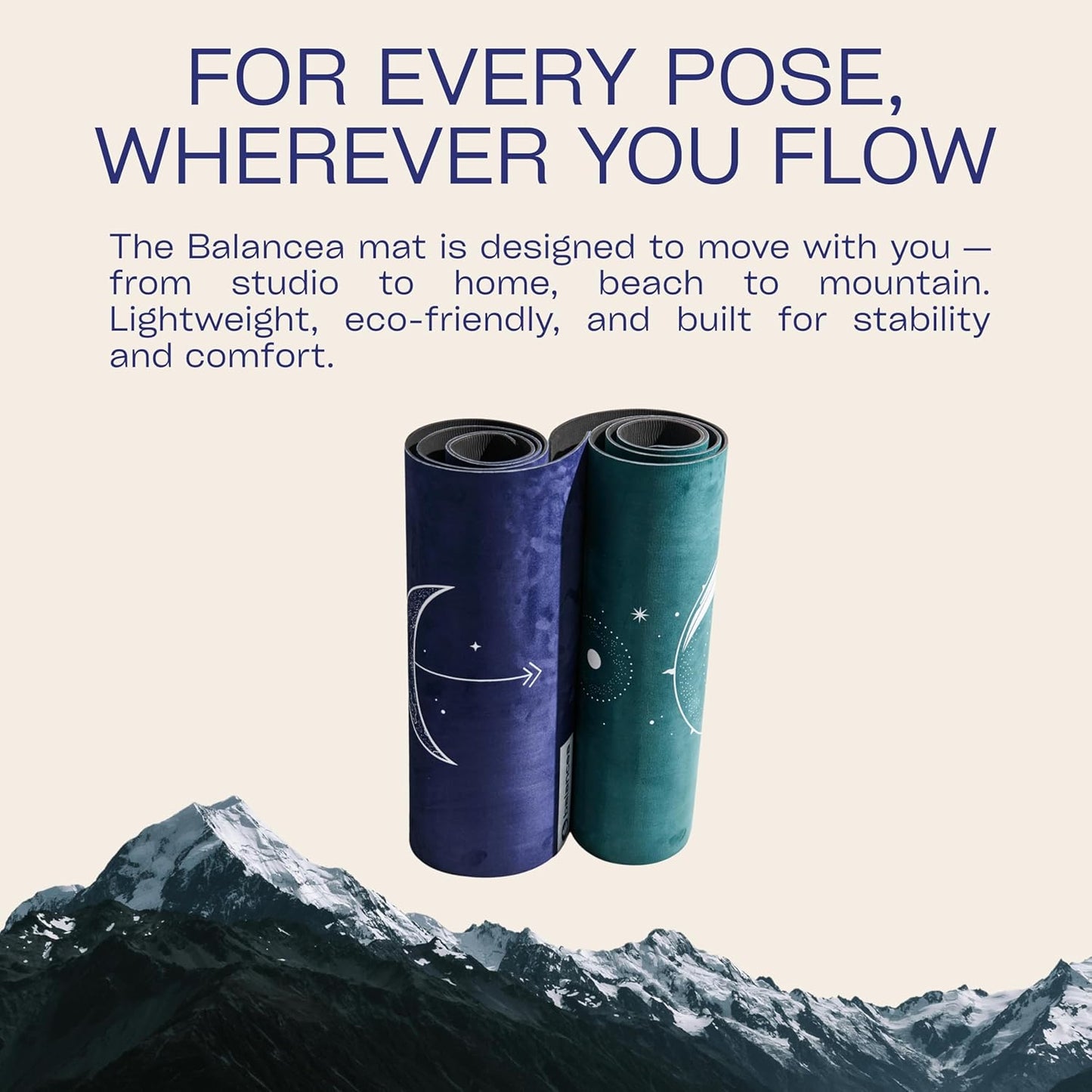 Yoga Mat 5mm Non Slip Suede & TPE - Eco-Friendly Fitness & Exercise Mat for Home Gym, Pilates, Hot Yoga, and Meditation - Lightweight Durable 72 x 24 inch Workout Mat for Women & Men