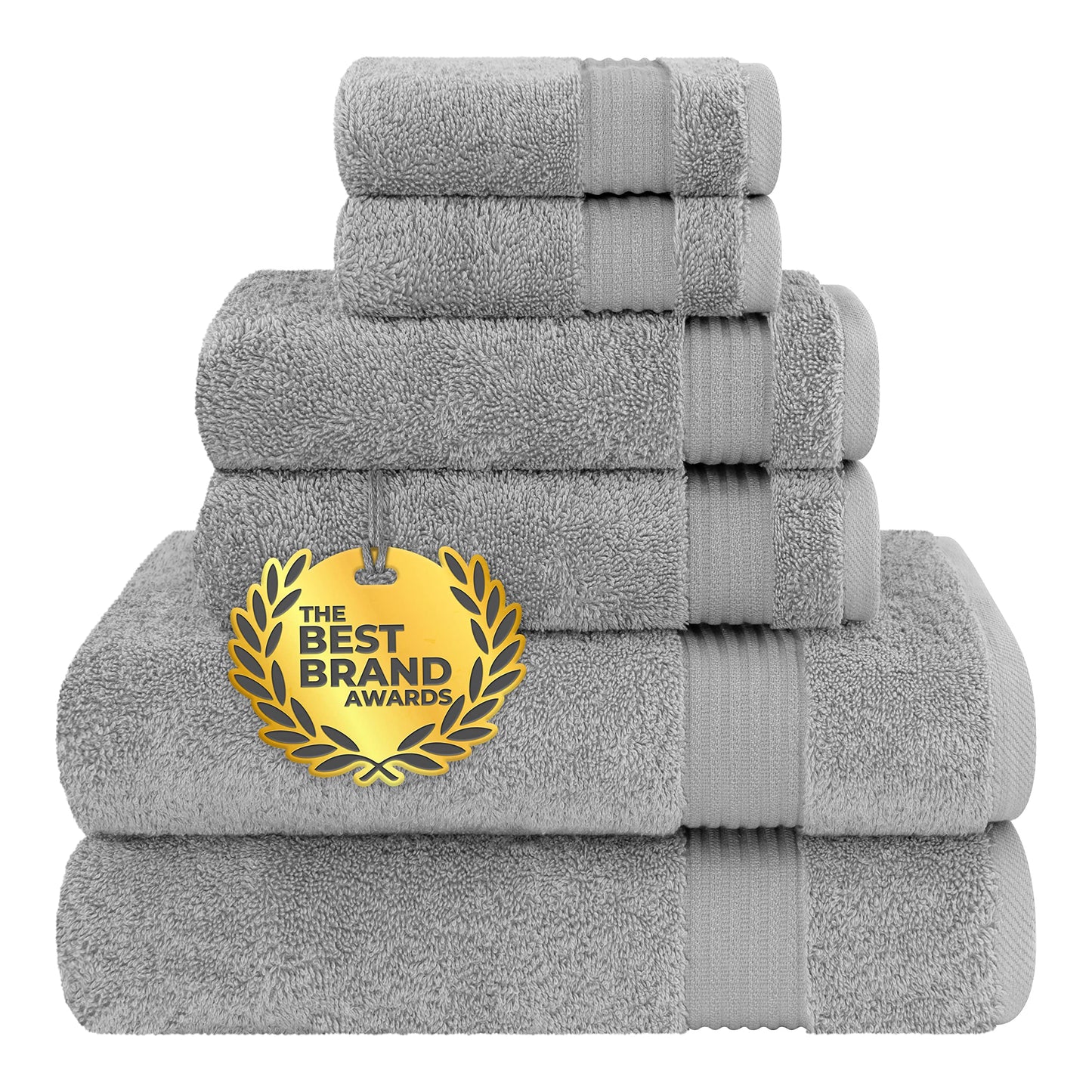 Cotton Paradise 6 Piece Towel Set, 100% Cotton Soft Absorbent Turkish Towels for Bathroom, 2 Bath Towels 2 Hand Towels 2 Washcloths, Lilac Towel Set