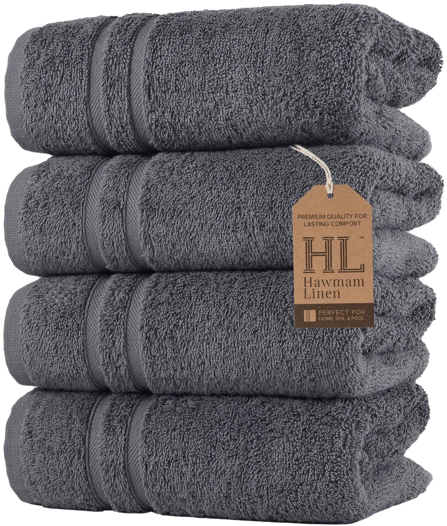 Hawmam Linen Coral Orange Bath Towels 4 Pack Soft and Absorbent, Premium Quality Perfect for Daily Use 100% Cotton Towel 600 GSM