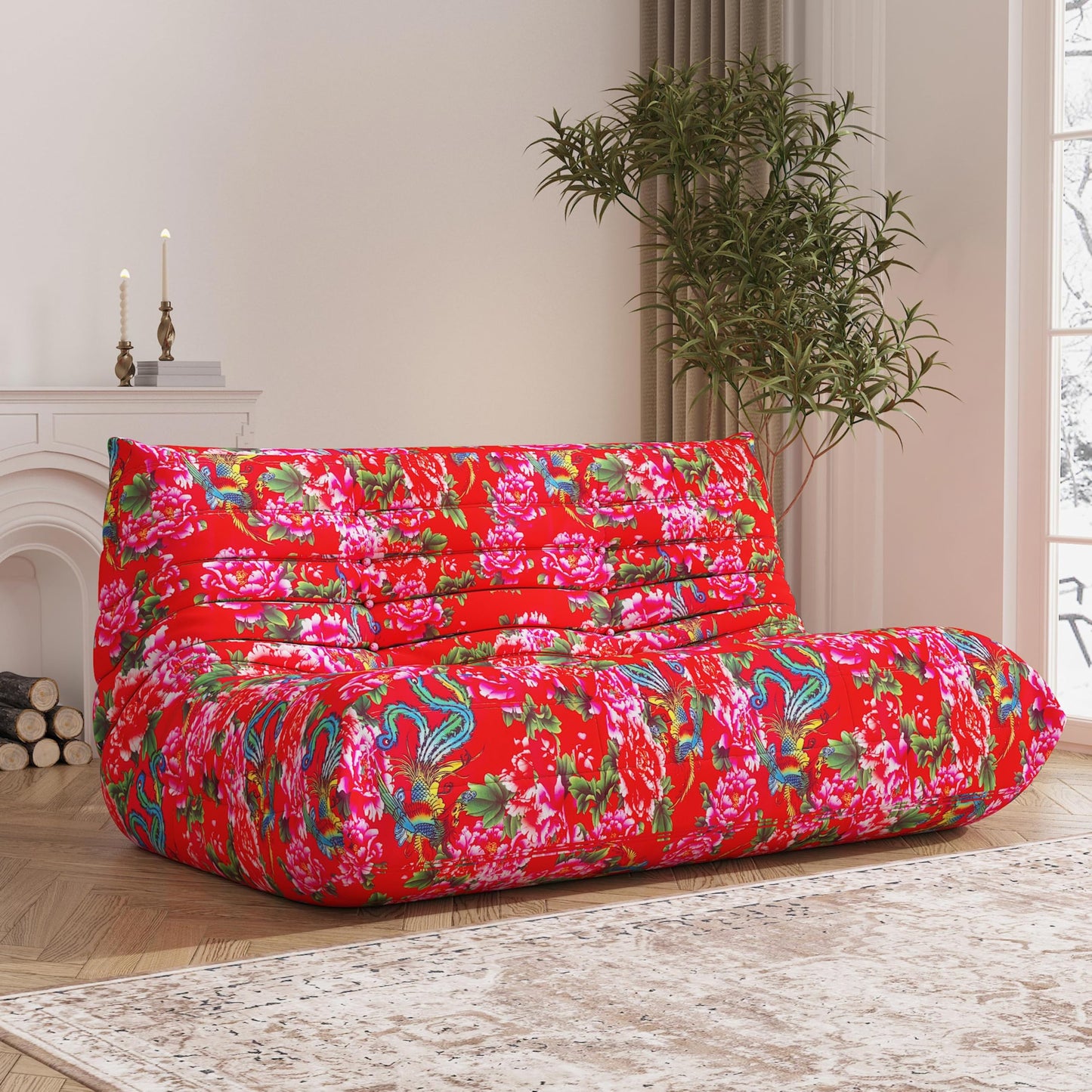 Bean Bag Chair, Memory Foam Bean Bag Sofa Large Bean Bag Chair for Adults, Bean Bag Chairs for Teens with High Density Comfortable Foam, Bean Bag for Living Room, Bedroom (Coffee)