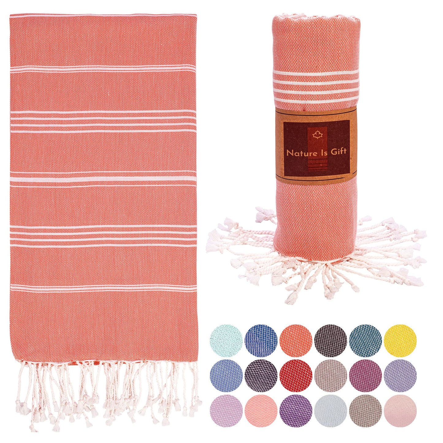 Beach Towel 100% Cotton Turkish Beach Towel Adult 38x70 Inch Pre-washed Absorbent Extra Large|Sand Free Quick Dry BathTowels|Lightweight Blanket|Travel Cruise Camping Spa Gym Yoga Sports Towel|Yellow