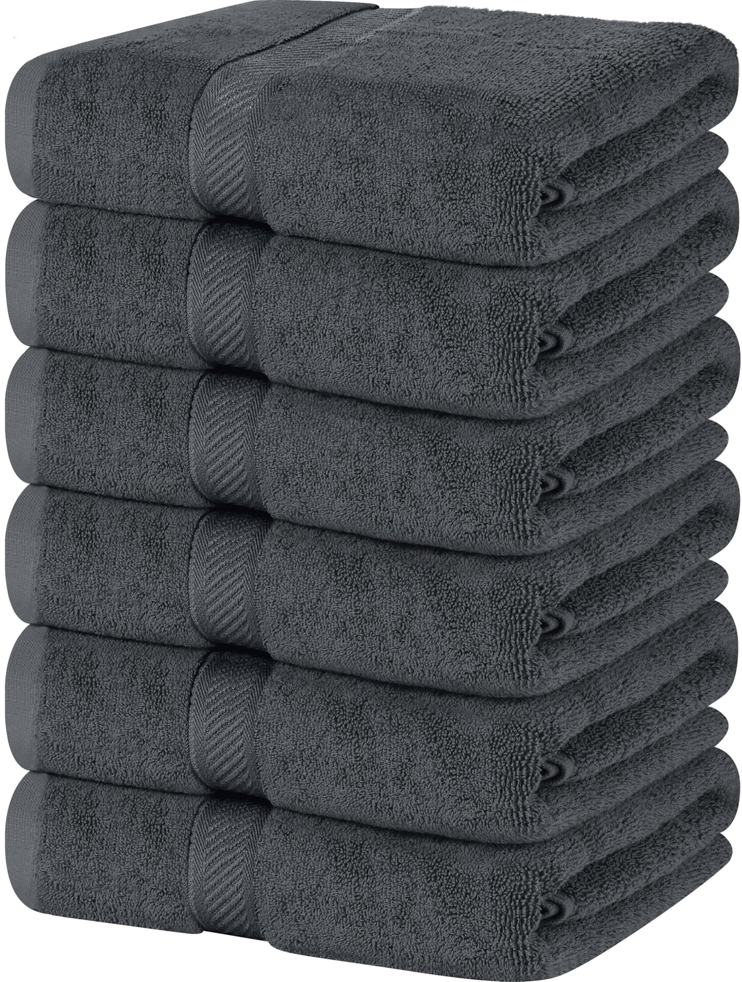 Utopia Towels 6 Pack Small Bath Towel Set, 22 by 44 Inches, 500 GSM 100% Ring Spun Cotton, Lightweight and Highly Absorbent Quick Drying Premium Towels for Hotel, Spa and Bathroom, White