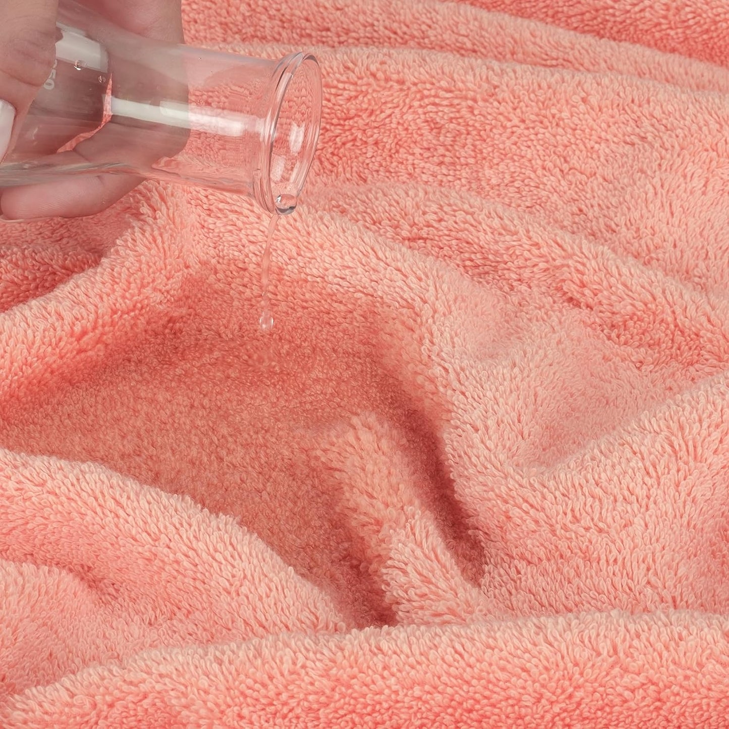 Cotton Paradise 6 Piece Towel Set, 100% Cotton Soft Absorbent Turkish Towels for Bathroom, 2 Bath Towels 2 Hand Towels 2 Washcloths, Coral Towel Set