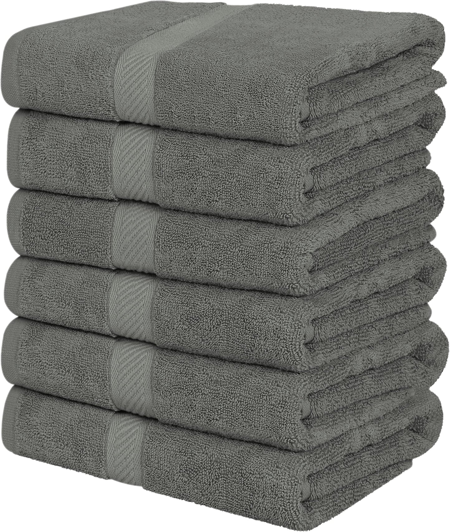 Utopia Towels 6 Pack Small Bath Towel Set, 22 by 44 Inches, 500 GSM 100% Ring Spun Cotton, Lightweight and Highly Absorbent Quick Drying Premium Towels for Hotel, Spa and Bathroom, White