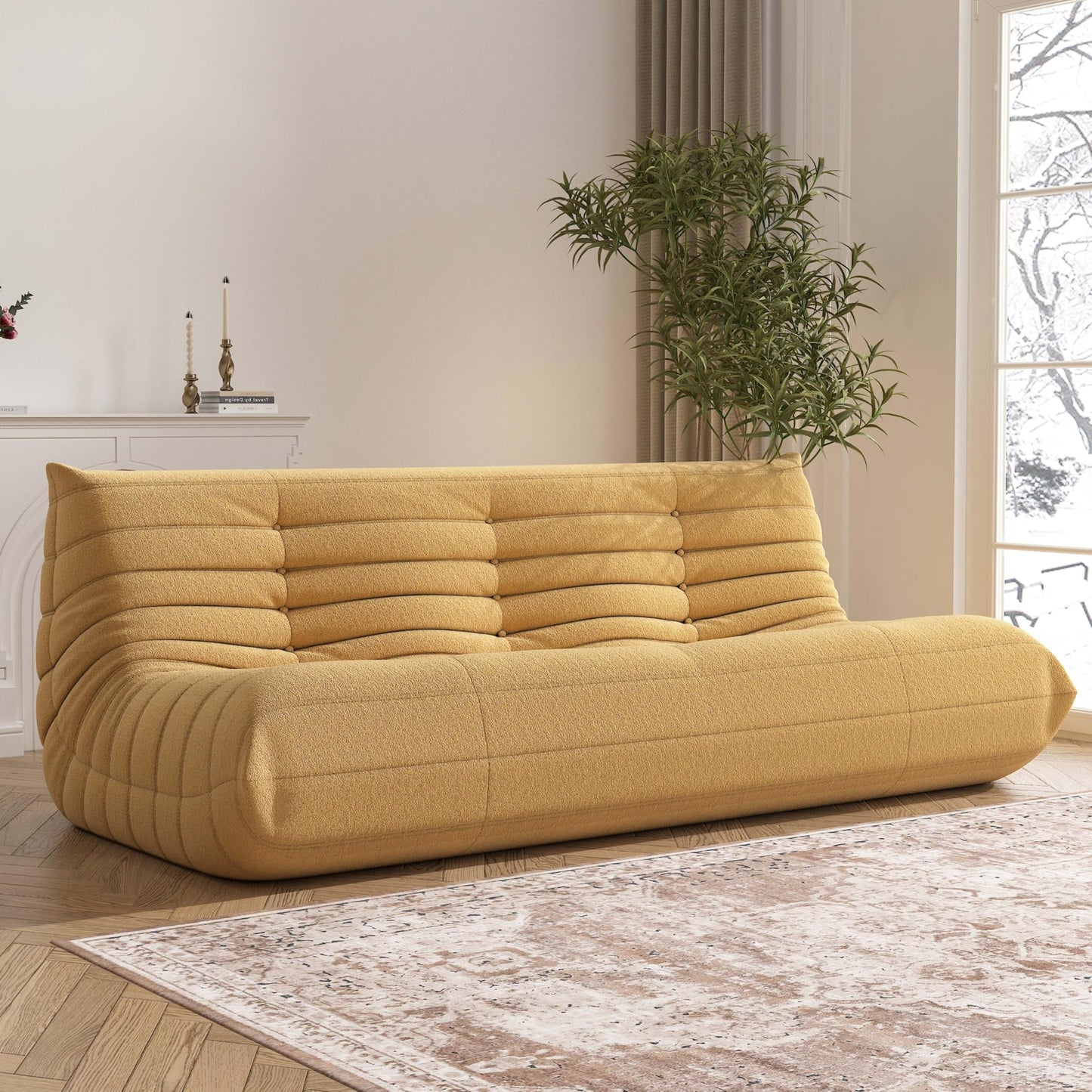 Bean Bag Chair, Memory Foam Bean Bag Sofa Large Bean Bag Chair for Adults, Bean Bag Chairs for Teens with High Density Comfortable Foam, Bean Bag for Living Room, Bedroom (Coffee)