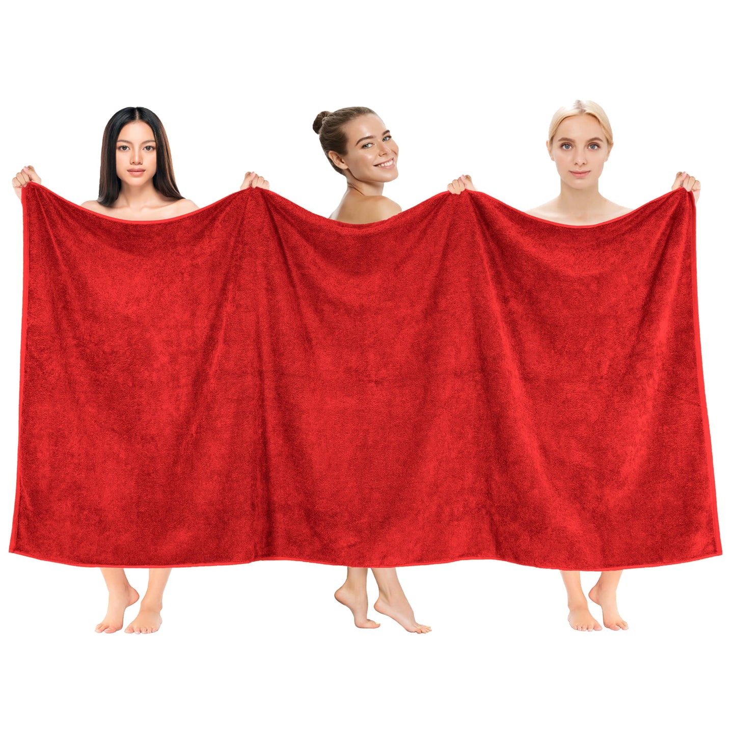 Cotton Paradise 6 Piece Towel Set, 100% Cotton Soft Absorbent Turkish Towels for Bathroom, 2 Bath Towels 2 Hand Towels 2 Washcloths, Red Towel Set