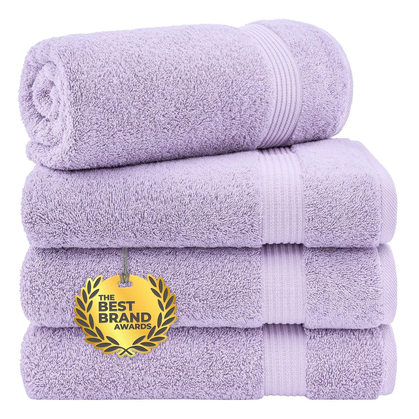 Cotton Paradise 6 Piece Towel Set, 100% Cotton Soft Absorbent Turkish Towels for Bathroom, 2 Bath Towels 2 Hand Towels 2 Washcloths, Lilac Towel Set