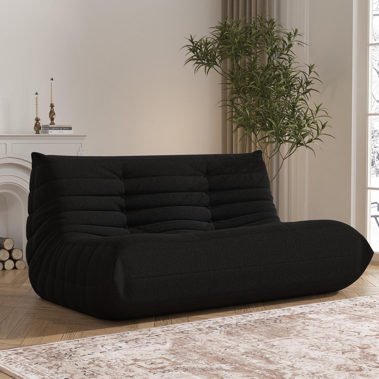 Bean Bag Chair, Memory Foam Bean Bag Sofa Large Bean Bag Chair for Adults, Bean Bag Chairs for Teens with High Density Comfortable Foam, Bean Bag for Living Room, Bedroom (Coffee)