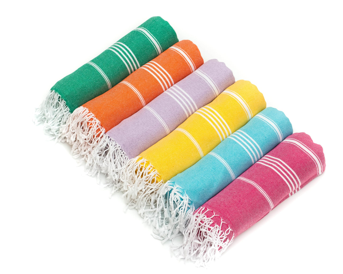 HAVLULAND Turkish Beach Towel Oversized 72’’x40’’ - Set of 6 | 100% Cotton Lightweight Sand Free Quick Dry Pool Towels | Extra Large Towels for Tie Dye Bath Towel Adults Beach Blanket Bulk of 6 White
