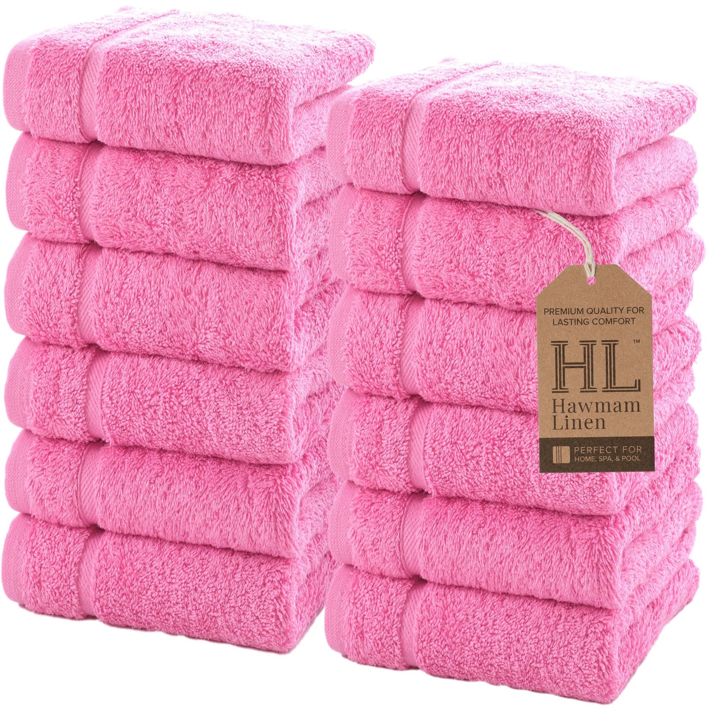 Hawmam Linen Coral Orange Bath Towels 4 Pack Soft and Absorbent, Premium Quality Perfect for Daily Use 100% Cotton Towel 600 GSM
