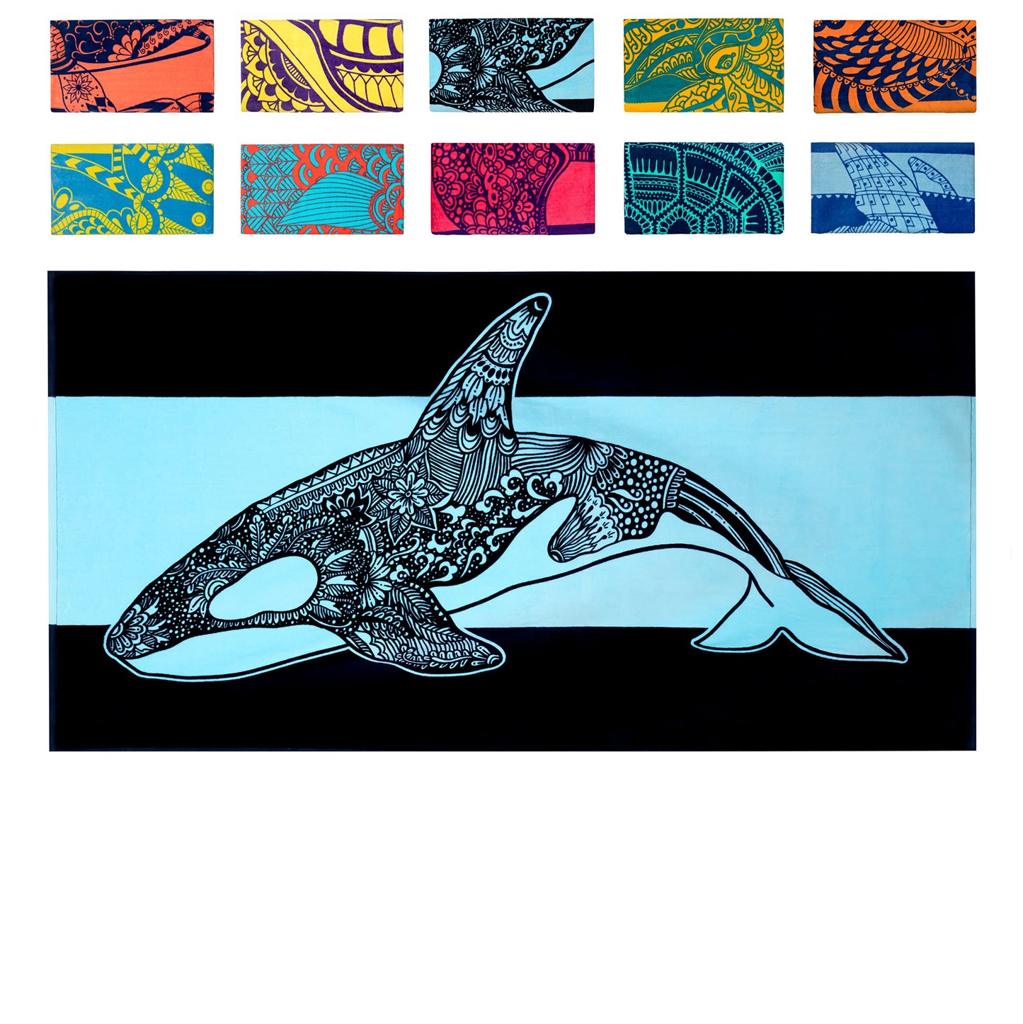 Nova Blue Turtle Beach Towel – Tropical Blue Colors with A Unique Design, Extra Large, XL (34”x 63”) Made from 100% Cotton for Kids & Adults