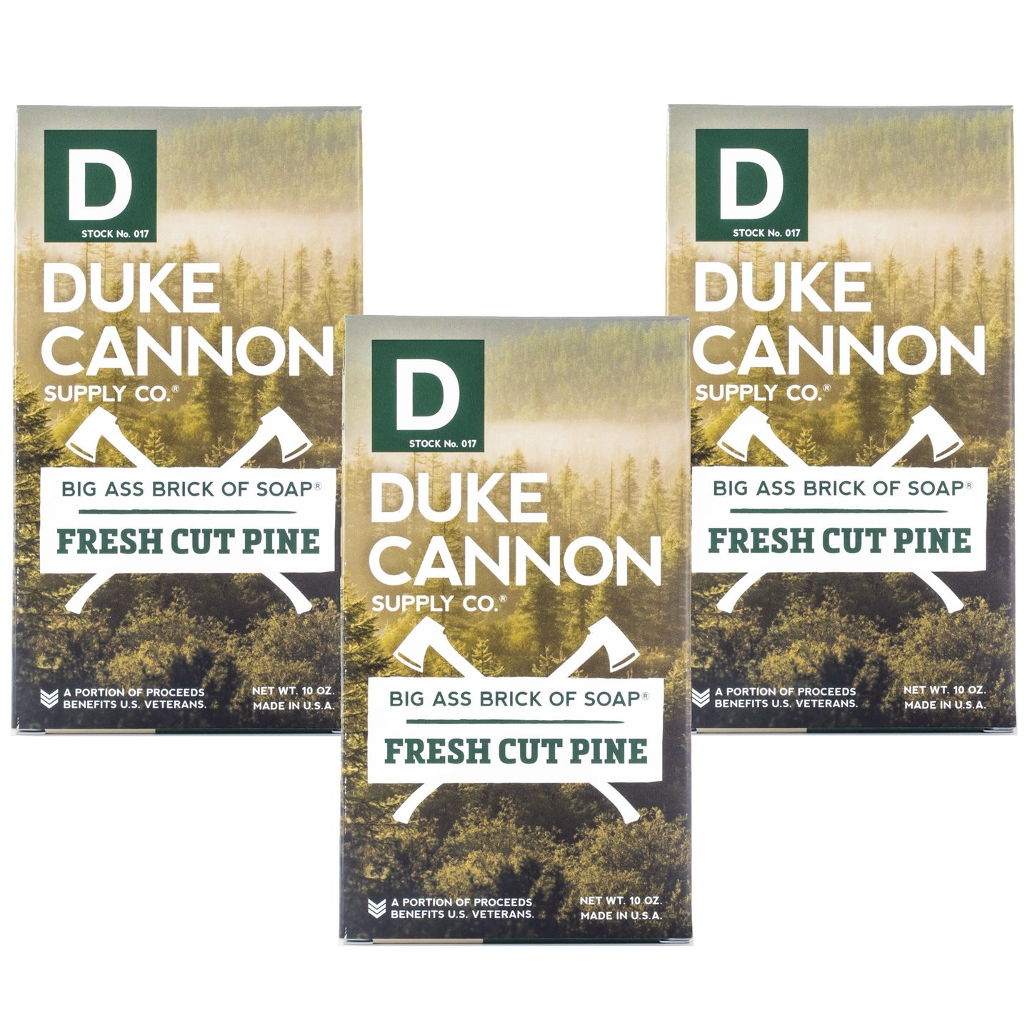 Duke Cannon Big Brick of Soap for Men - Sawtooth, Alpine Air and Cedarwood Scent, 10 oz (Pack of 3)