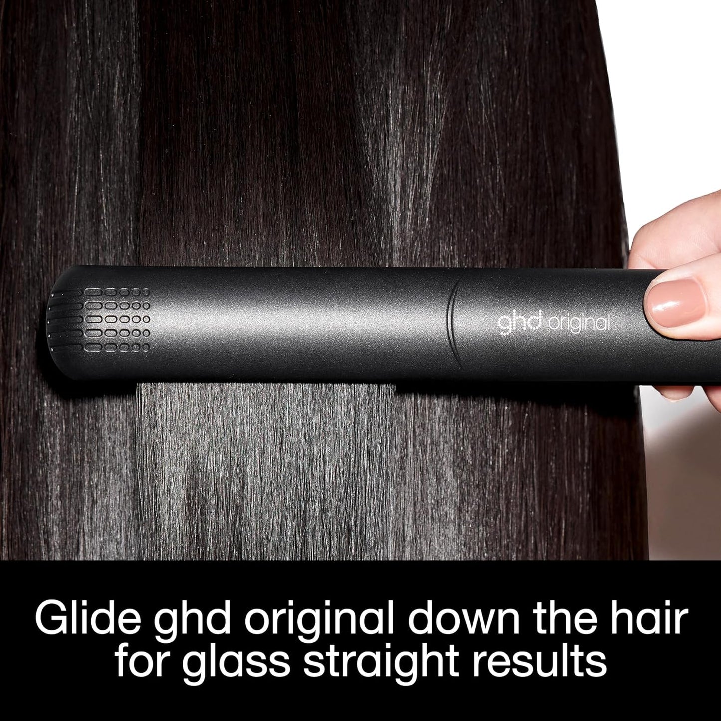 ghd Original Styler - 1” Flat Iron Hair Straightener with Ceramic Heat Technology, 365ºF Safe Styling Temperature, Smooth Gloss Plates, Fast Heat-Up and Auto Sleep Mode - Black