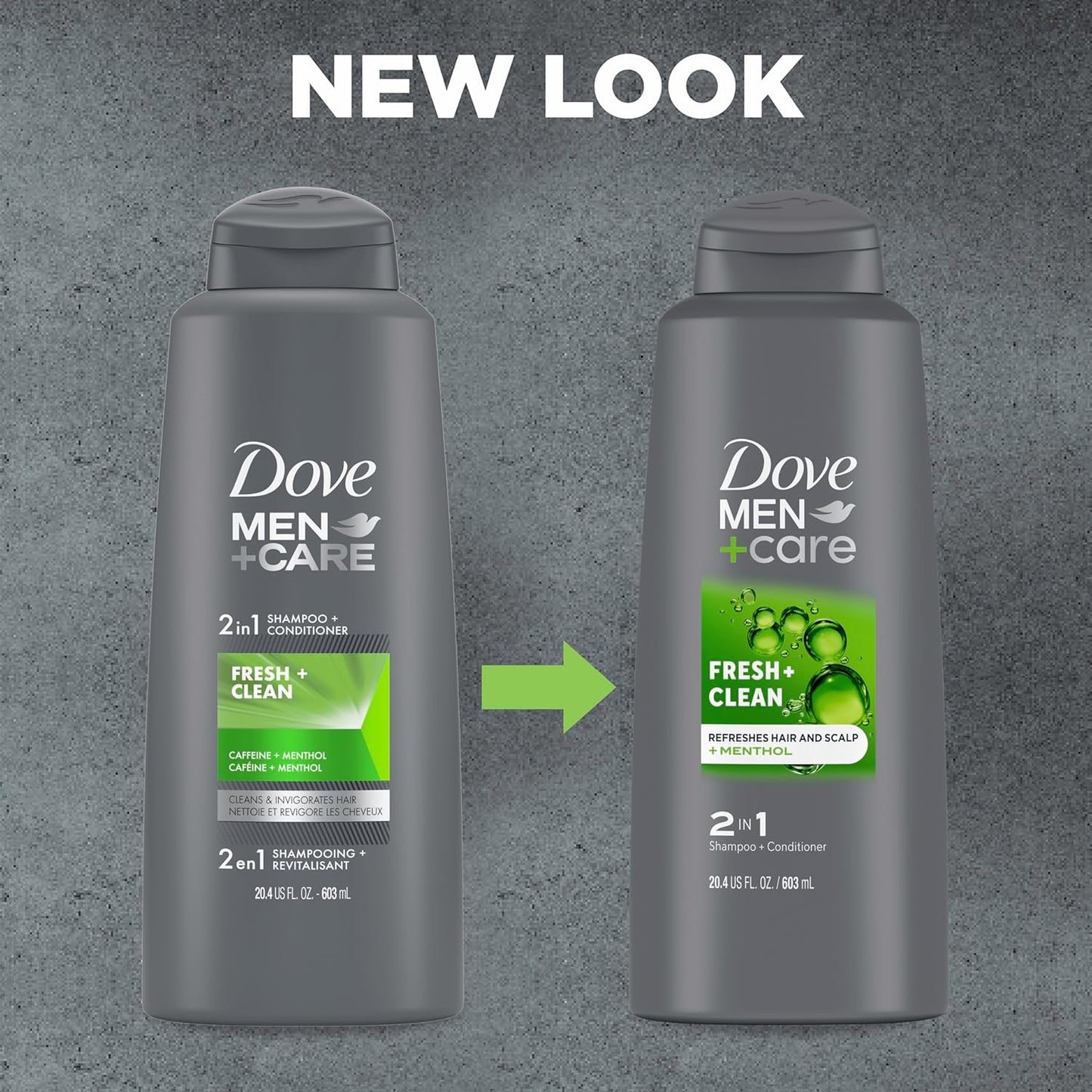 DOVE MEN + CARE Fortifying 2-in-1 Shampoo and Conditioner Fresh and Clean with Caffeine For Everyday Care Helps Strengthen and Nourish Hair 20.4 oz