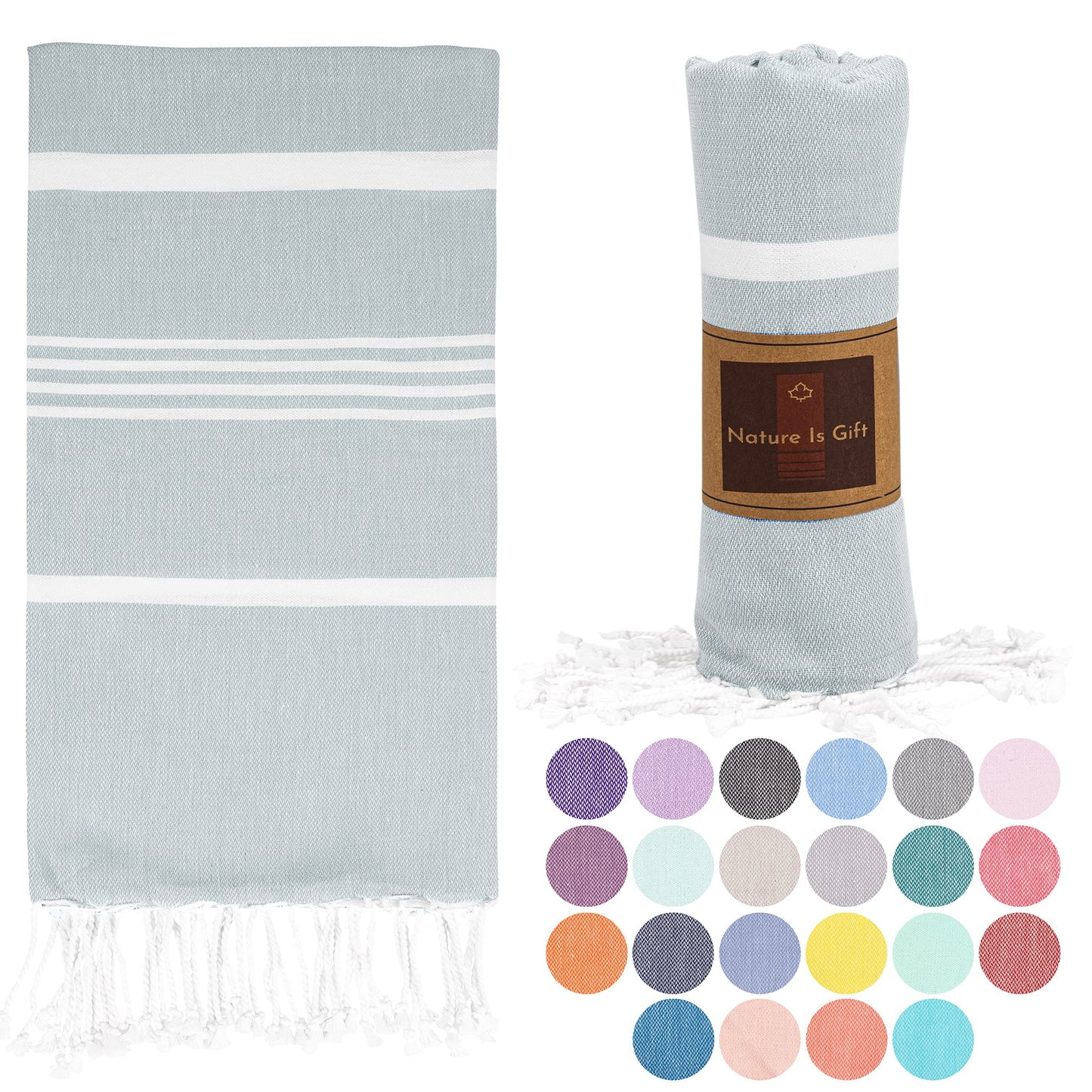 Beach Towel 100% Cotton Turkish Beach Towel Adult 38x70 Inch Pre-washed Absorbent Extra Large|Sand Free Quick Dry BathTowels|Lightweight Blanket|Travel Cruise Camping Spa Gym Yoga Sports Towel|Yellow
