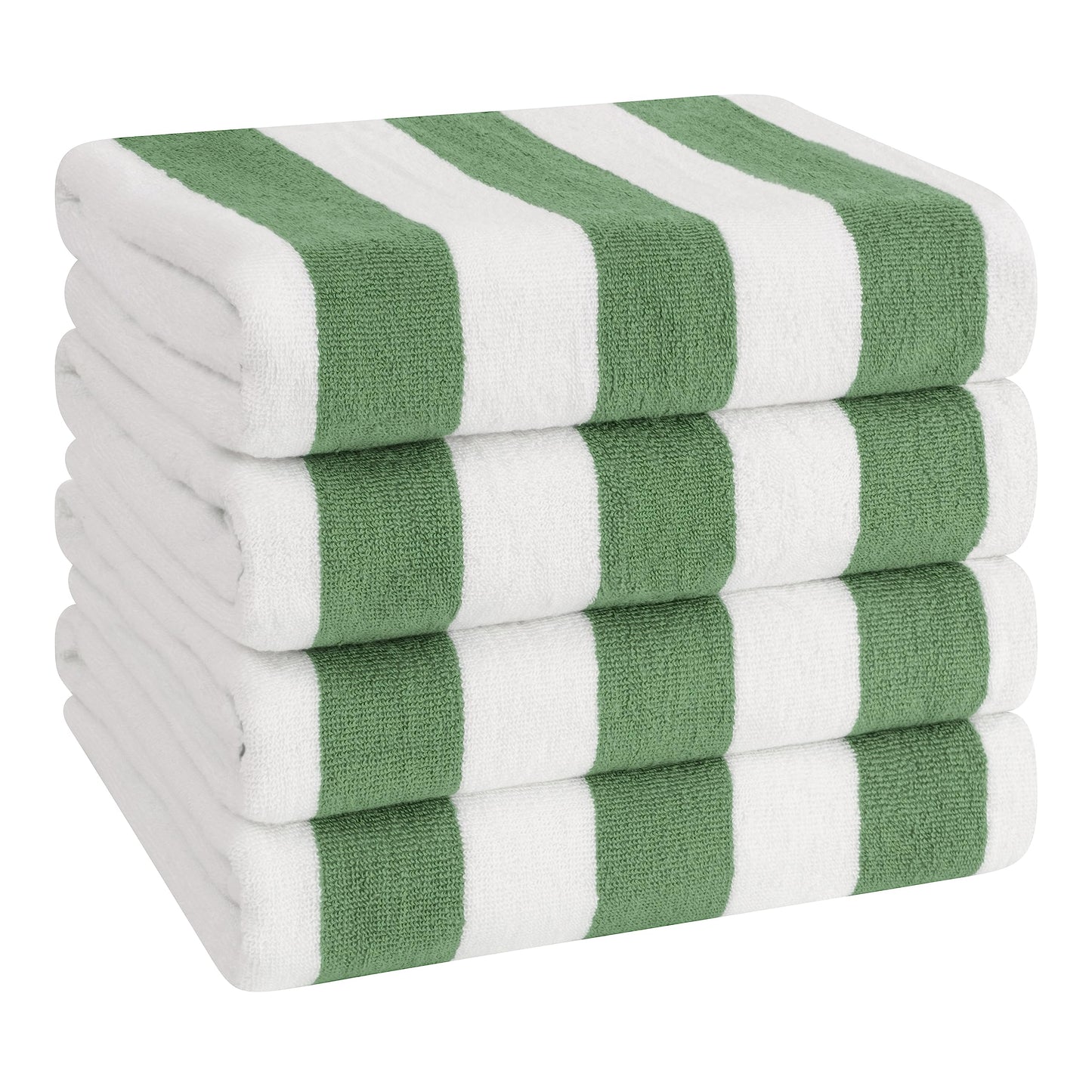 American Soft Linen Cabana Striped Beach Towels, 30x60 inch 4 Piece Oversize Pool Towels, Quick Drying Sand Free Swim Towels, Orange