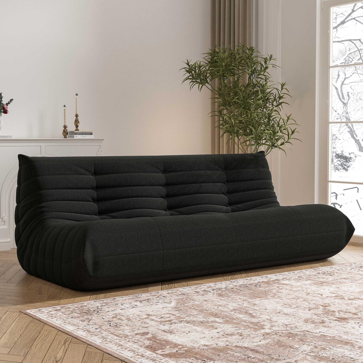 Bean Bag Chair, Memory Foam Bean Bag Sofa Large Bean Bag Chair for Adults, Bean Bag Chairs for Teens with High Density Comfortable Foam, Bean Bag for Living Room, Bedroom (Coffee)