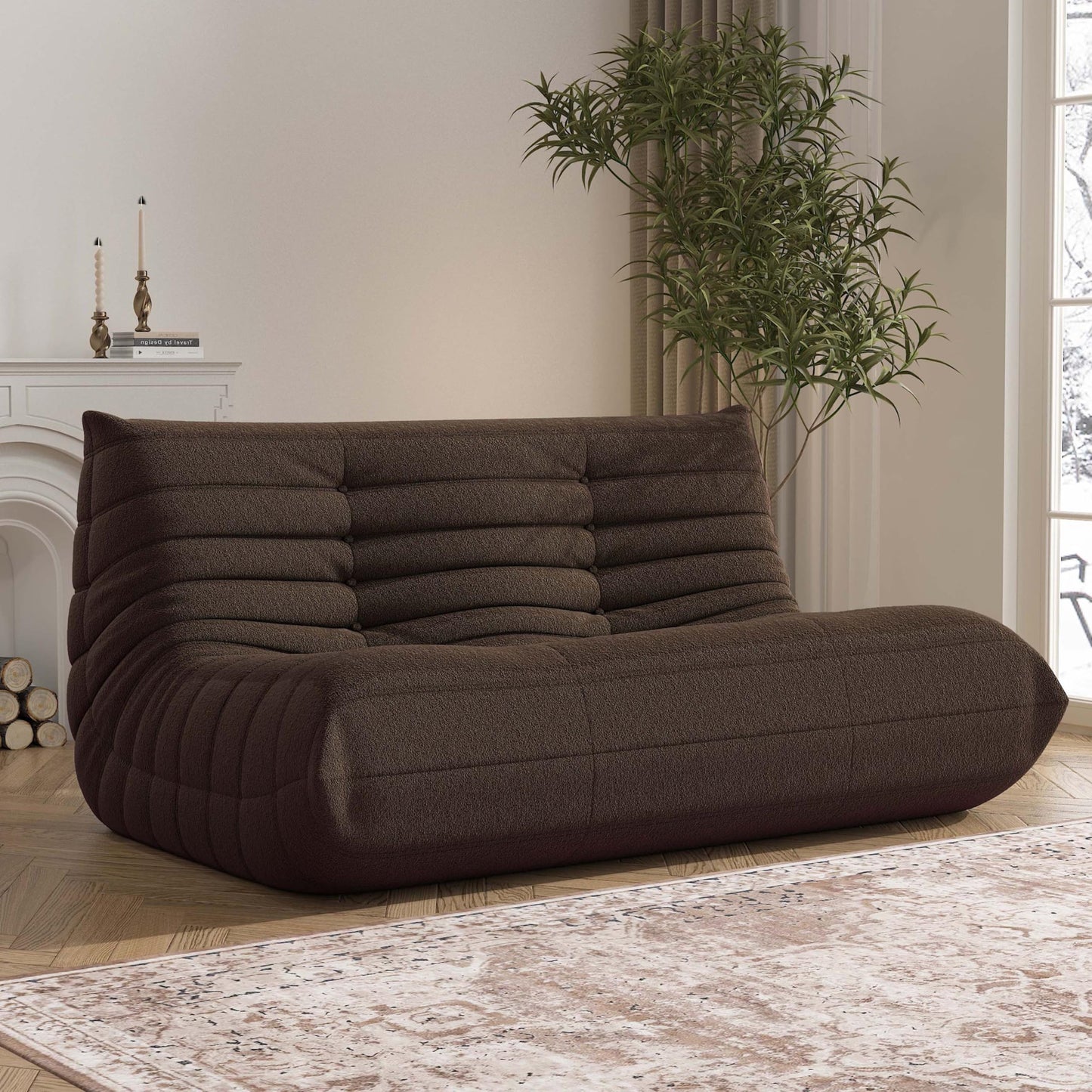 Bean Bag Chair, Memory Foam Bean Bag Sofa Large Bean Bag Chair for Adults, Bean Bag Chairs for Teens with High Density Comfortable Foam, Bean Bag for Living Room, Bedroom (Coffee)