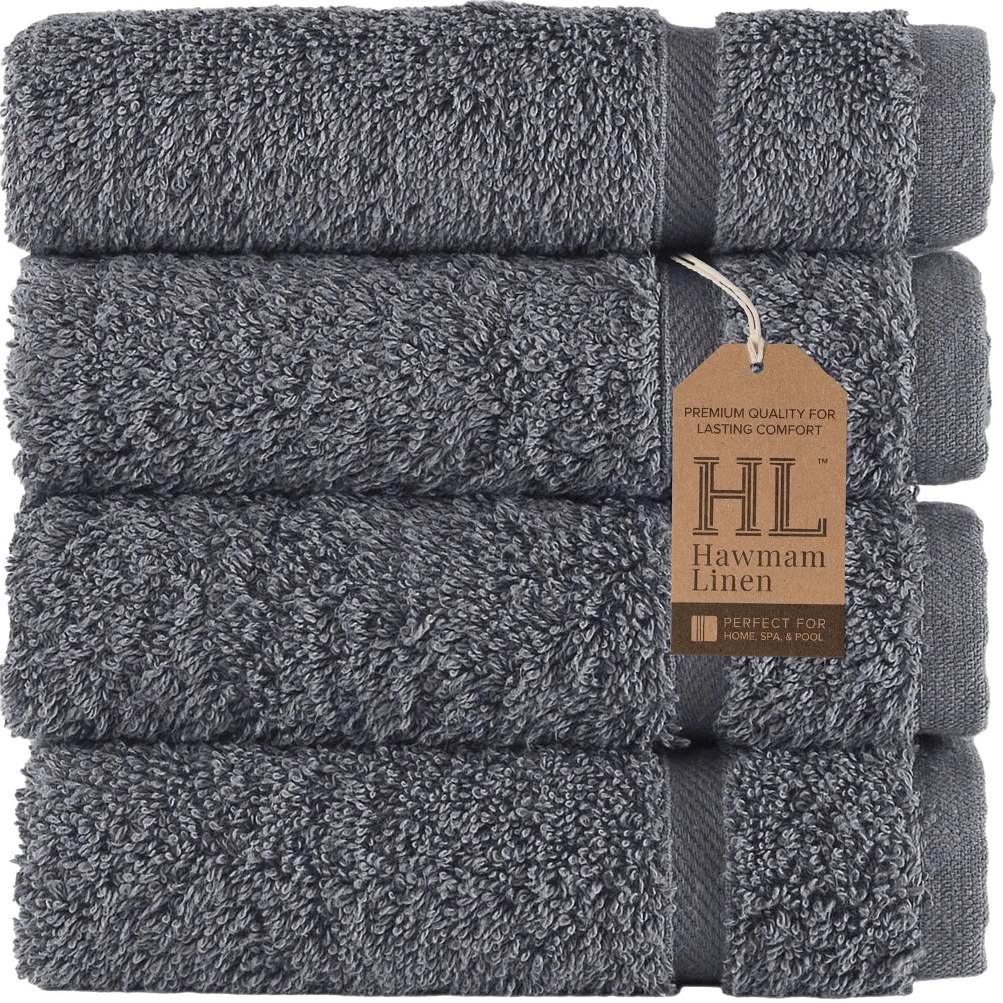 Hawmam Linen Coral Orange Bath Towels 4 Pack Soft and Absorbent, Premium Quality Perfect for Daily Use 100% Cotton Towel 600 GSM