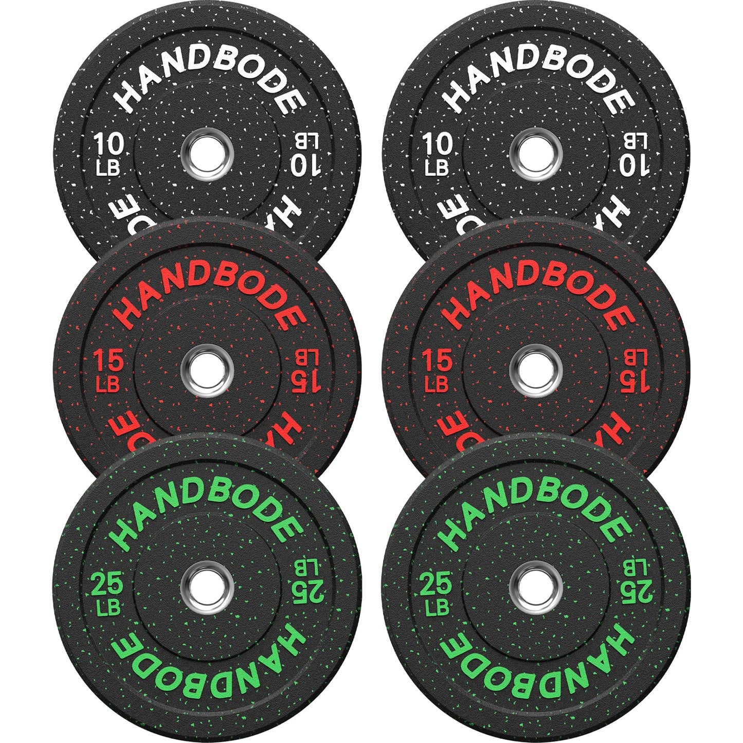 Colored Bumper Weight Plates Olympic Weight Plate Set 2-Inch, 10/15/20/25/35/45/55 lb Barbell Weight Plates Set for Home Gym, Rubber Strength Training Weights Plates for Weight Lifting