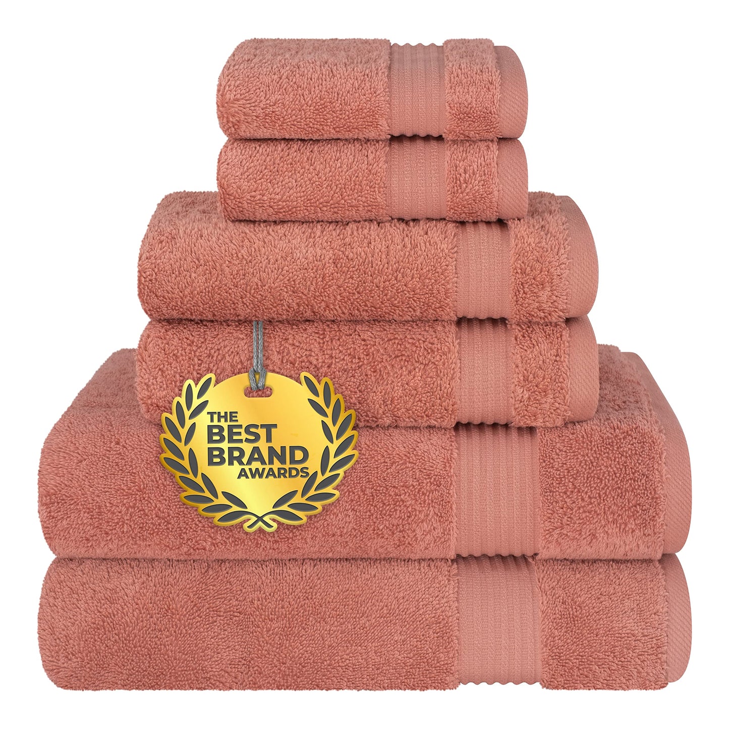 Cotton Paradise 6 Piece Towel Set, 100% Cotton Soft Absorbent Turkish Towels for Bathroom, 2 Bath Towels 2 Hand Towels 2 Washcloths, Red Towel Set