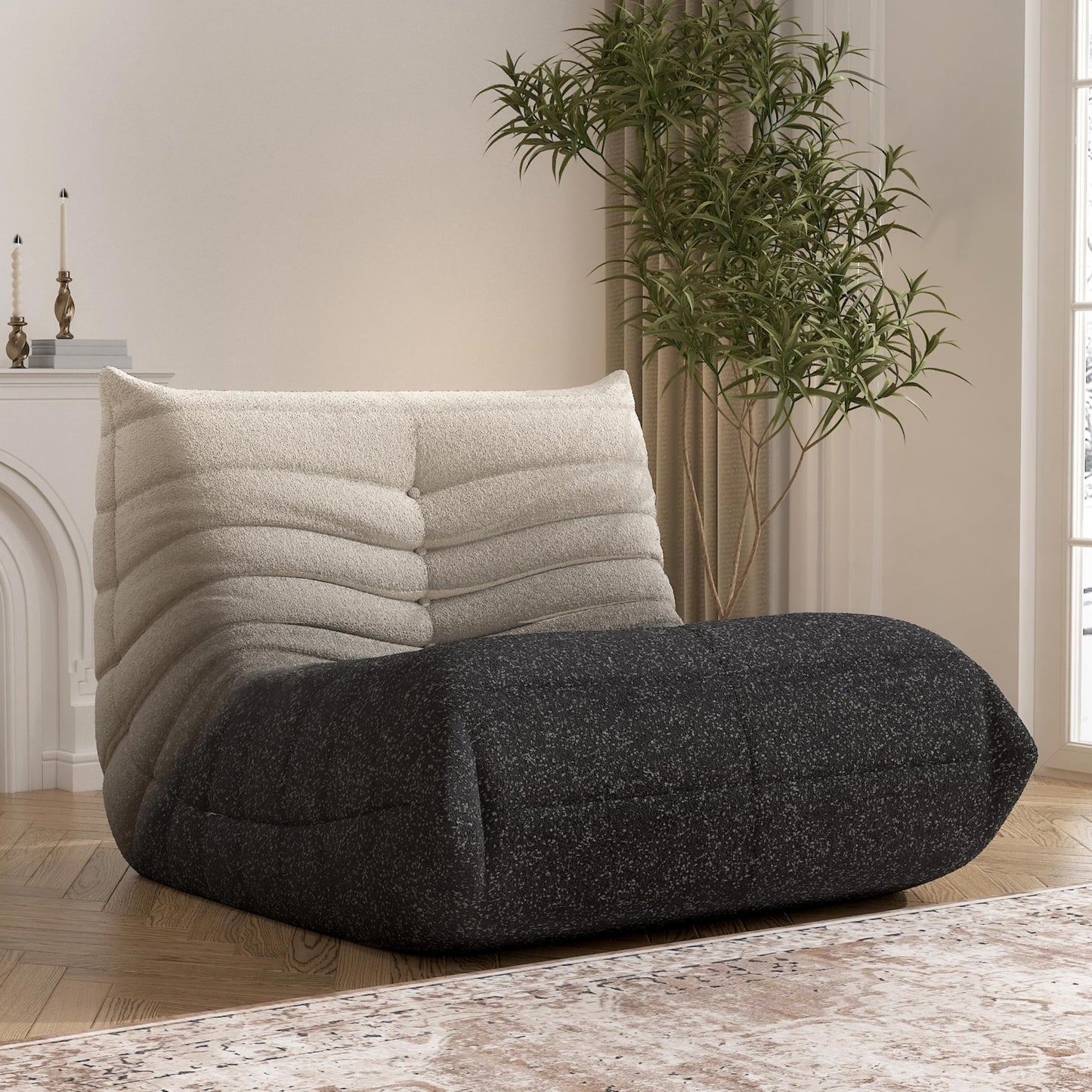 Bean Bag Chair, Memory Foam Bean Bag Sofa Large Bean Bag Chair for Adults, Bean Bag Chairs for Teens with High Density Comfortable Foam, Bean Bag for Living Room, Bedroom (Coffee)