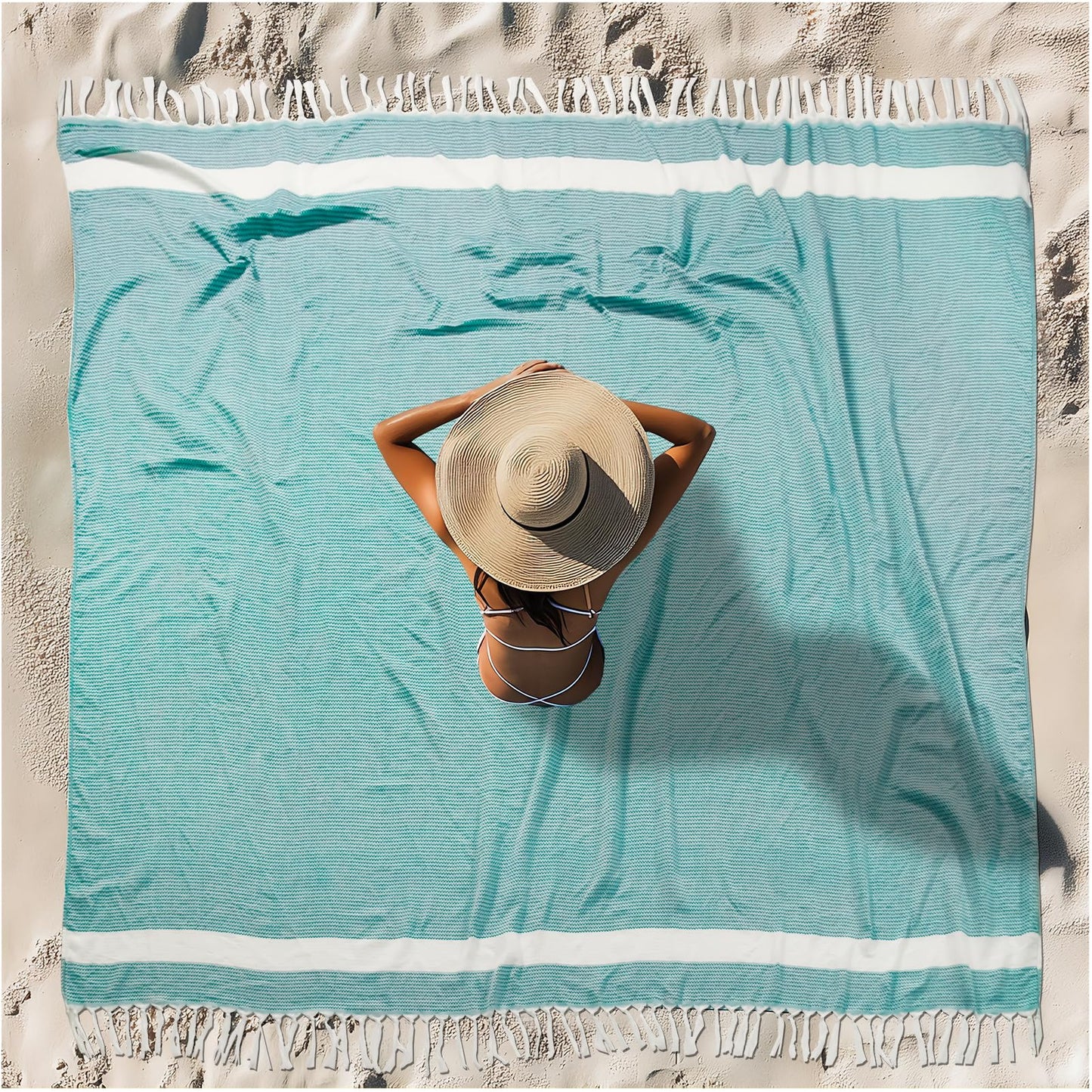 Oversized Turkish Beach Towel Blanket XXL Cotton Sandproof Towels Boho Woven Extra Large Big Sand Free Giant Throw Thick Blankets Huge Quilt XL Picnic Camping Necessities Cloud For Adult Gifts Beige