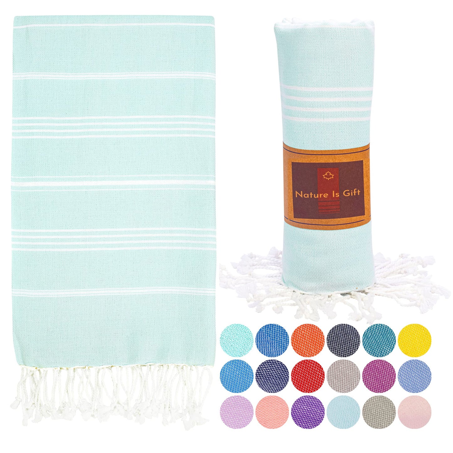 Beach Towel 100% Cotton Turkish Beach Towel Adult 38x70 Inch Pre-washed Absorbent Extra Large|Sand Free Quick Dry BathTowels|Lightweight Blanket|Travel Cruise Camping Spa Gym Yoga Sports Towel|Yellow