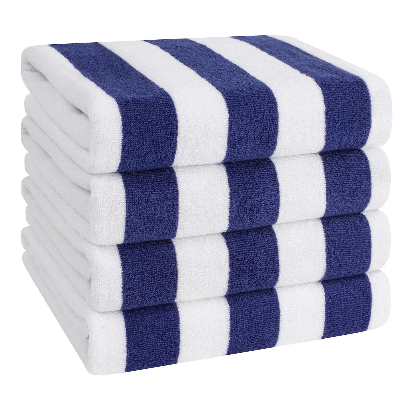 American Soft Linen Cabana Striped Beach Towels, 30x60 inch 4 Piece Oversize Pool Towels, Quick Drying Sand Free Swim Towels, Sage Green