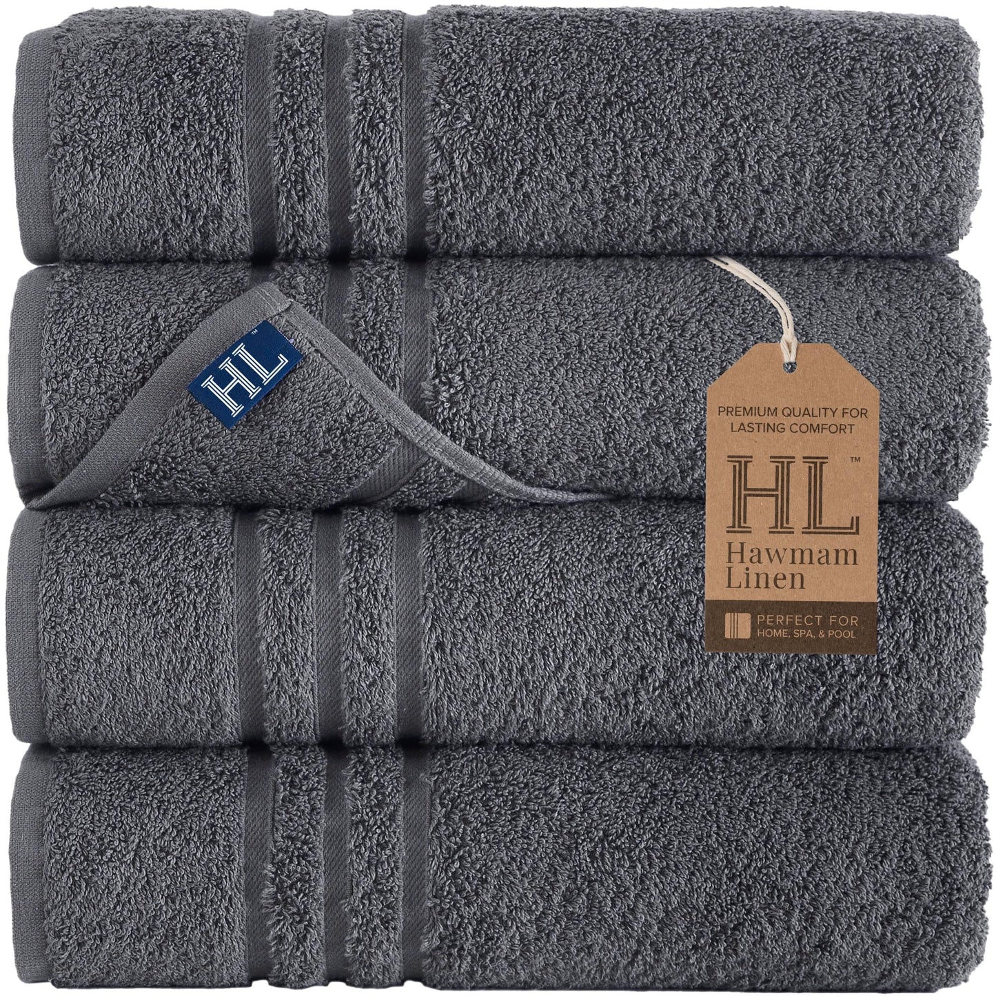 Hawmam Linen Coral Orange Bath Towels 4 Pack Soft and Absorbent, Premium Quality Perfect for Daily Use 100% Cotton Towel 600 GSM