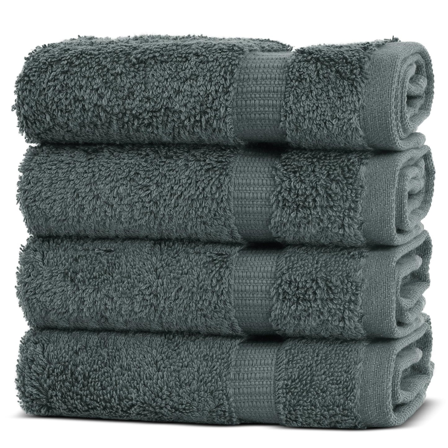 Chakir Turkish Linens | Hotel & Spa Quality 100% Cotton Premium Turkish Towels | Soft & Absorbent (4-Piece Bath Towels, Dark Gray)