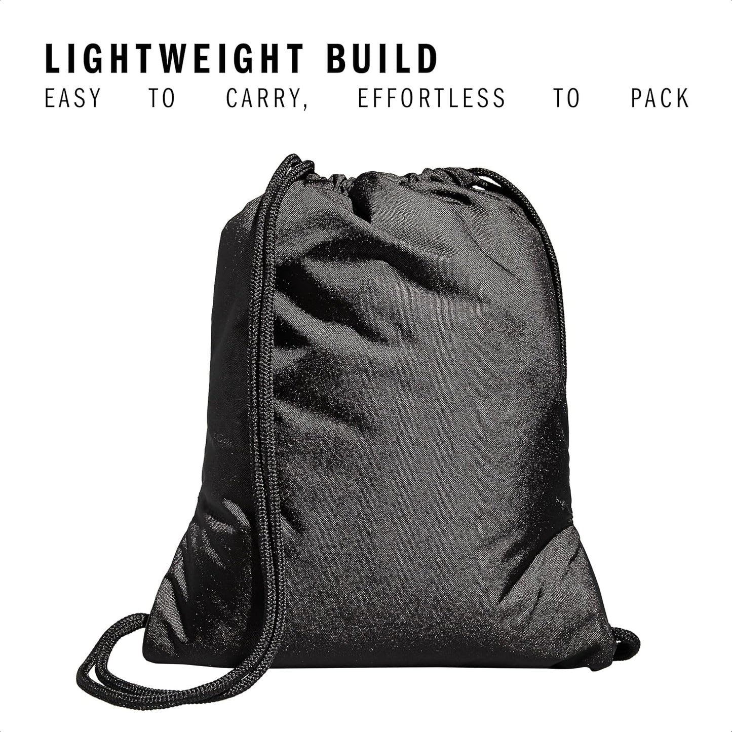 adidas Alliance Sackpack, Drawstring Backpack, Lightweight Small Gym Bag for Women and Men, Black, One Size