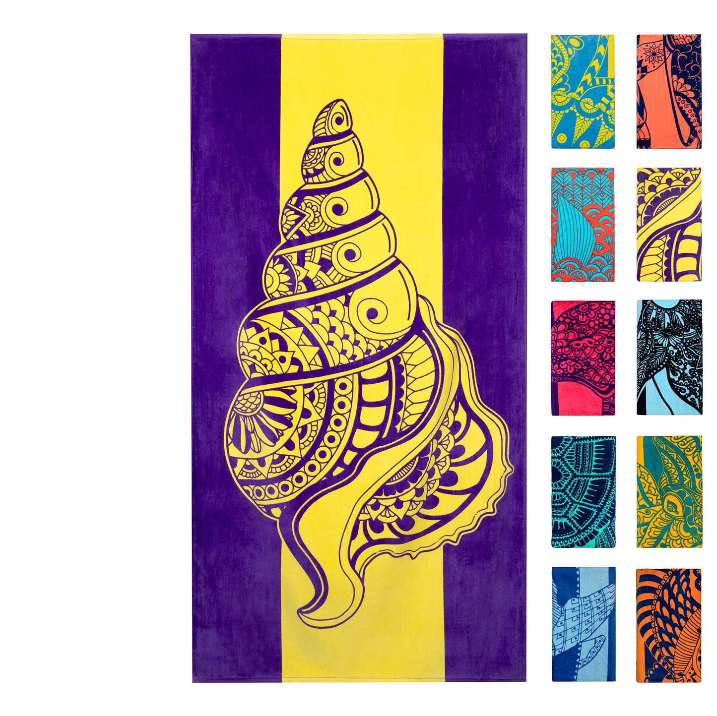 Nova Blue Turtle Beach Towel – Tropical Blue Colors with A Unique Design, Extra Large, XL (34”x 63”) Made from 100% Cotton for Kids & Adults