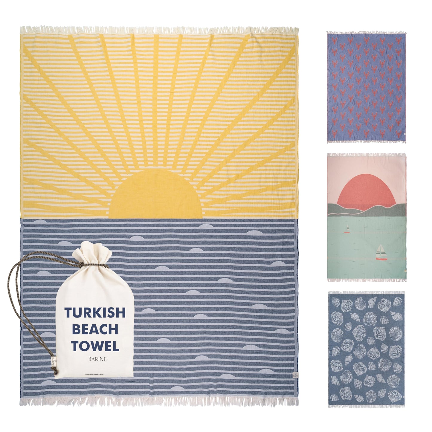 Turkish Beach Towel - Large 36 x 71 | Quick Dry Beach Towel is Essential for Enjoying A Day at The Beach | Sand Free Beach Towels for Clean and Comfortable Experience (Sunset, Large)
