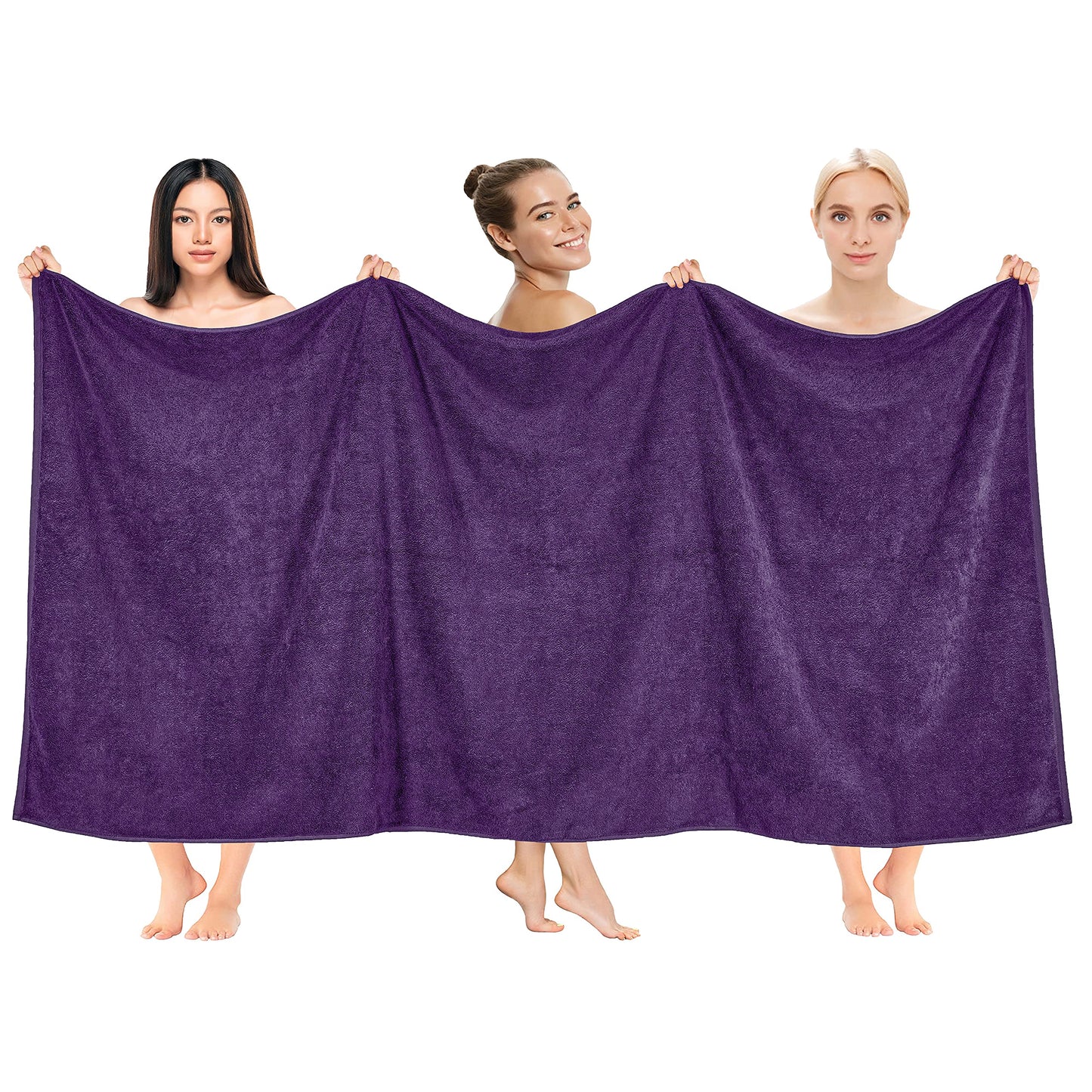 Cotton Paradise 6 Piece Towel Set, 100% Cotton Soft Absorbent Turkish Towels for Bathroom, 2 Bath Towels 2 Hand Towels 2 Washcloths, Lilac Towel Set