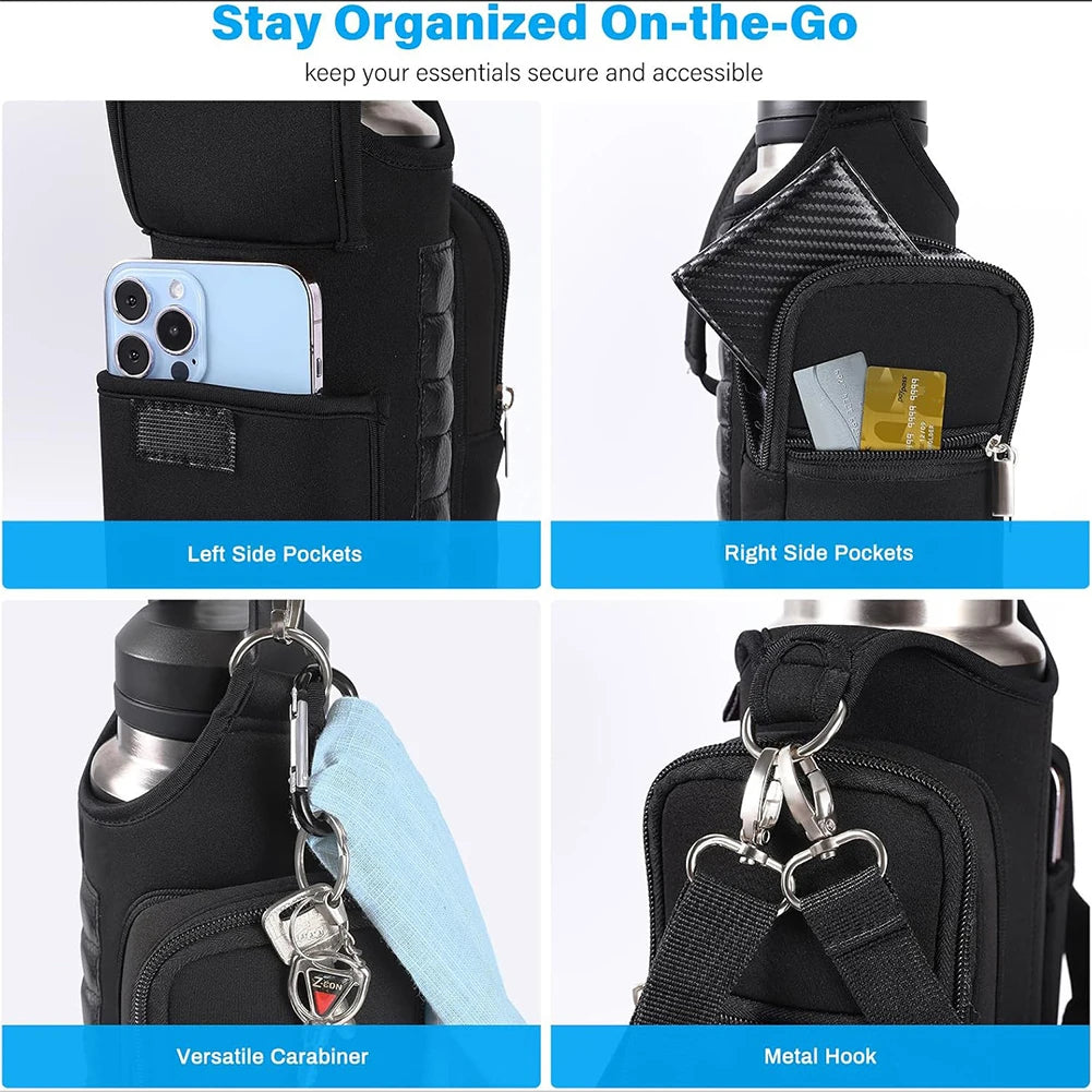 Magnetic Gym Bag Water Bottle Bag Crossbody Water Bottle Pouch Phone Holder Water Bottle Carrier Bag for Men Women